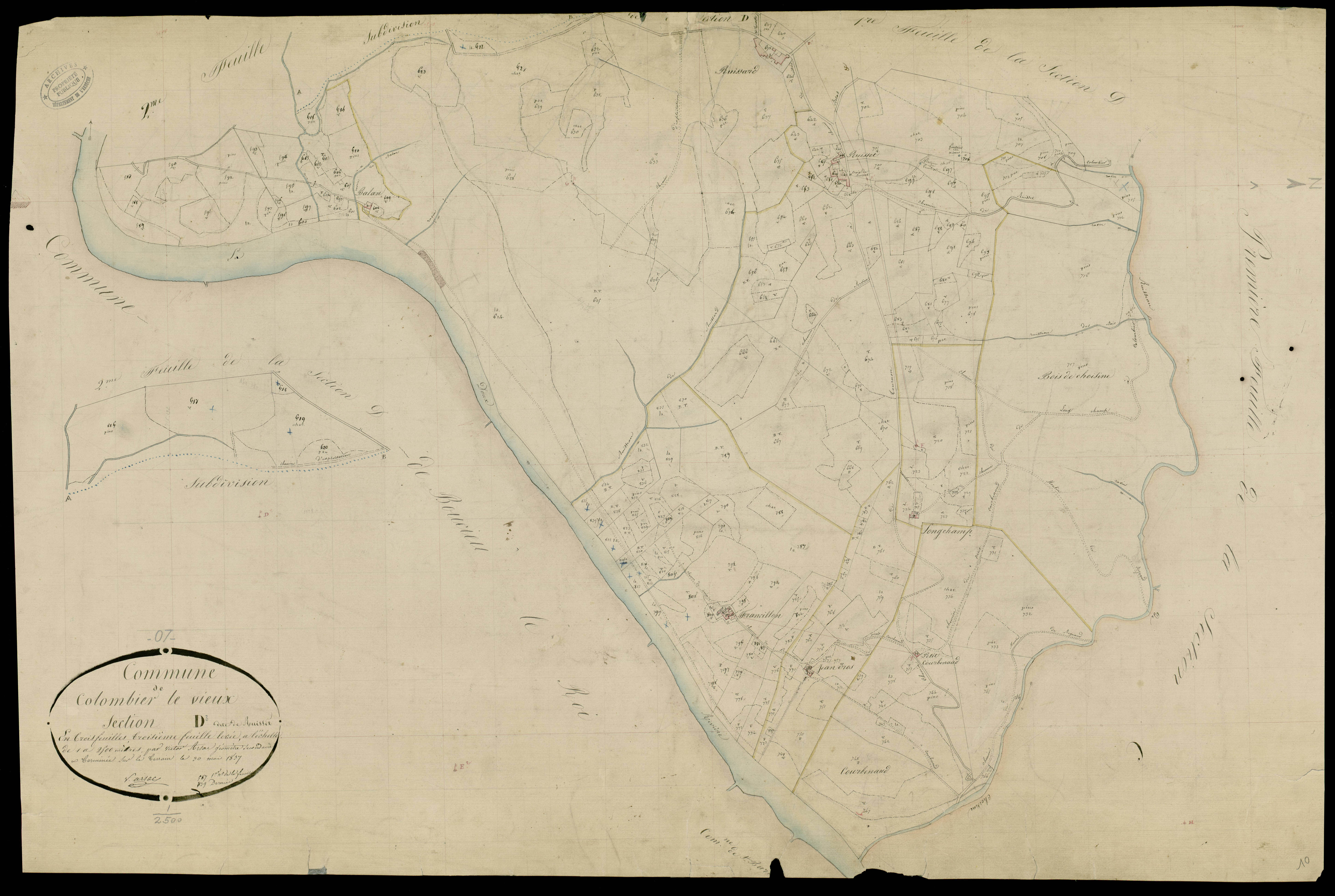 Colombier-le-Vieux - Section D - Feuillet 3