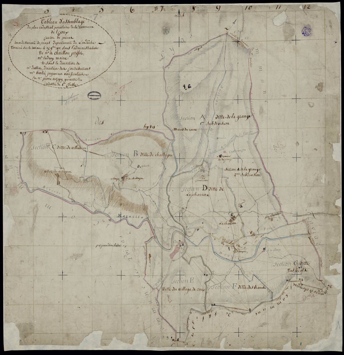 Coux - Tableau d'assemblage