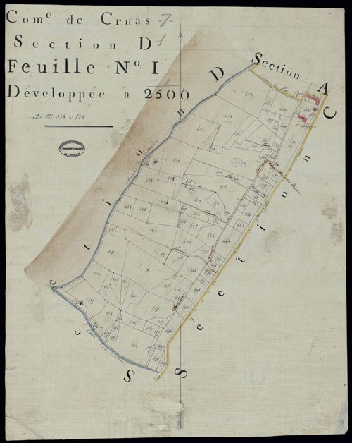 Cruas - Section D - Feuillet 1