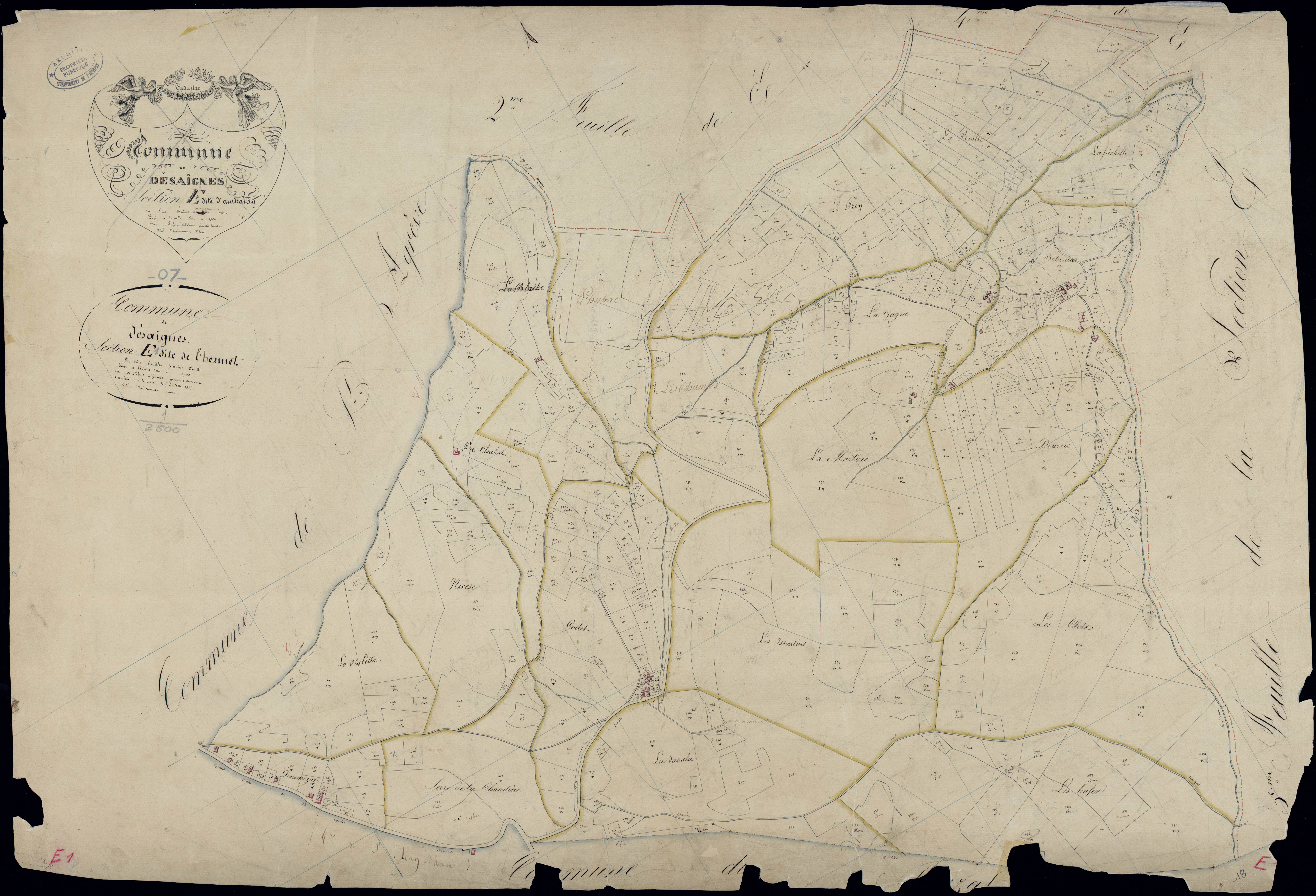 Désaignes - Section E - Feuillet 1