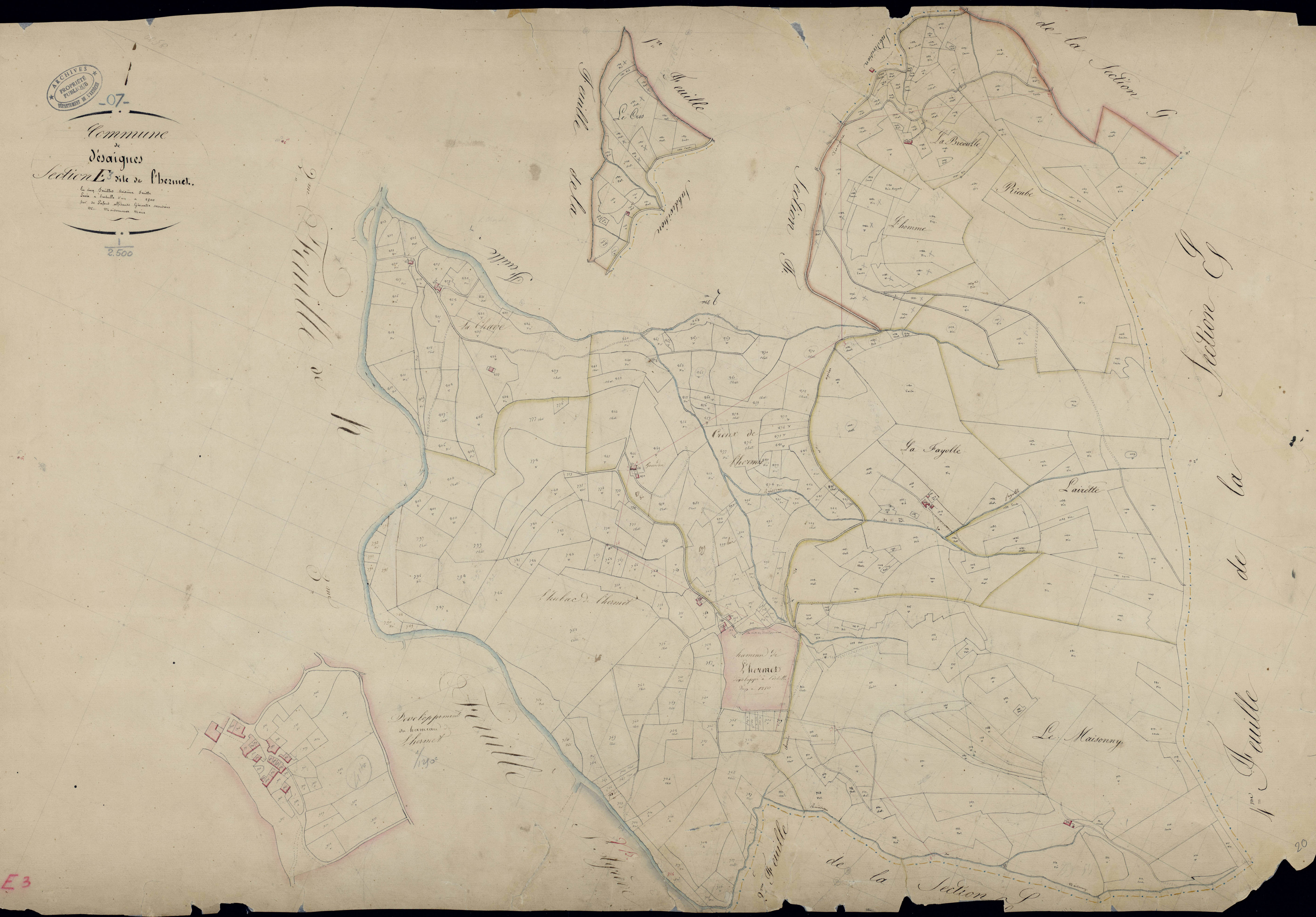 Désaignes - Section E - Feuillet 3