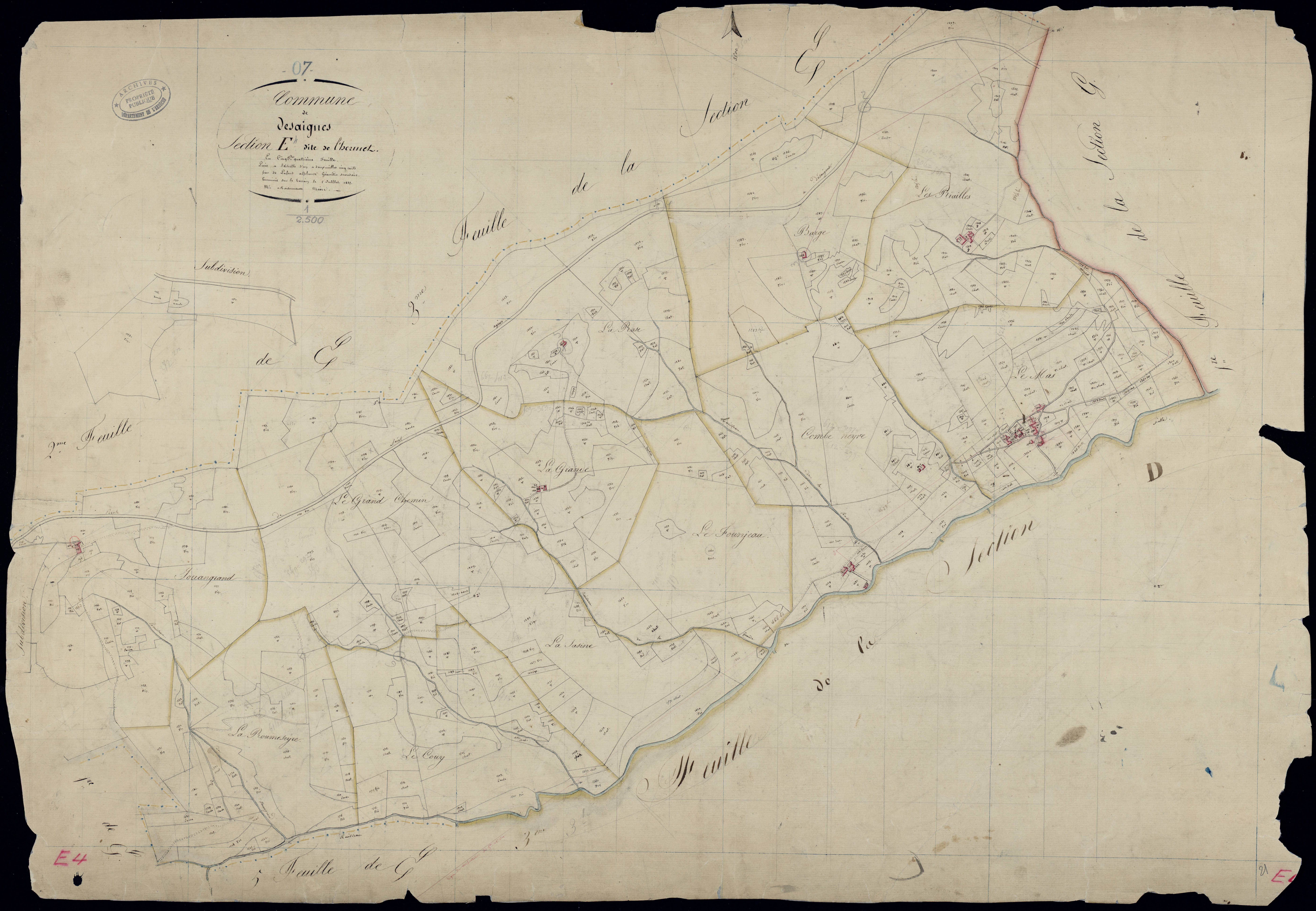 Désaignes - Section E - Feuillet 4