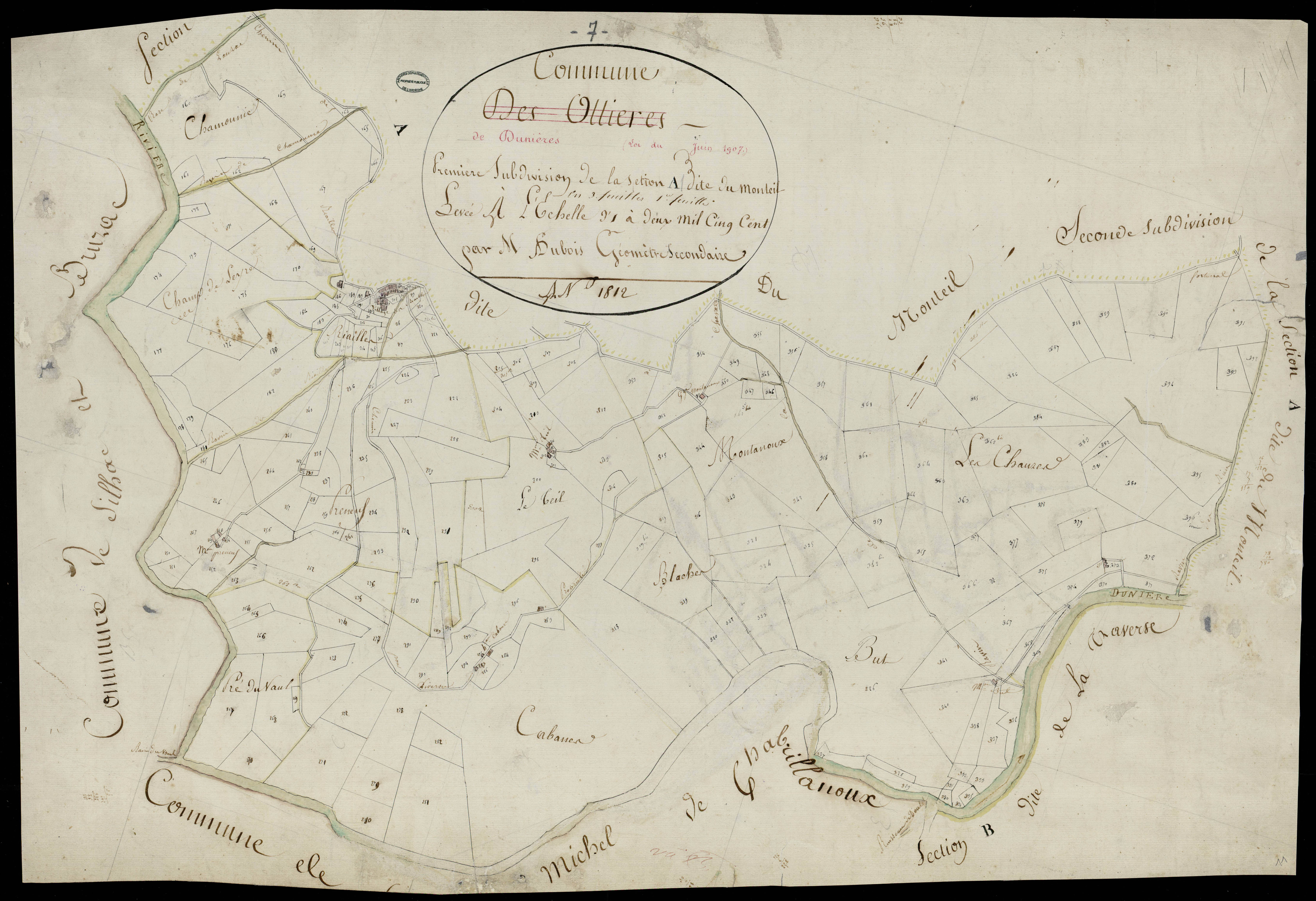 Dunière-sur-Eyrieux - Section A - Feuillet 1
