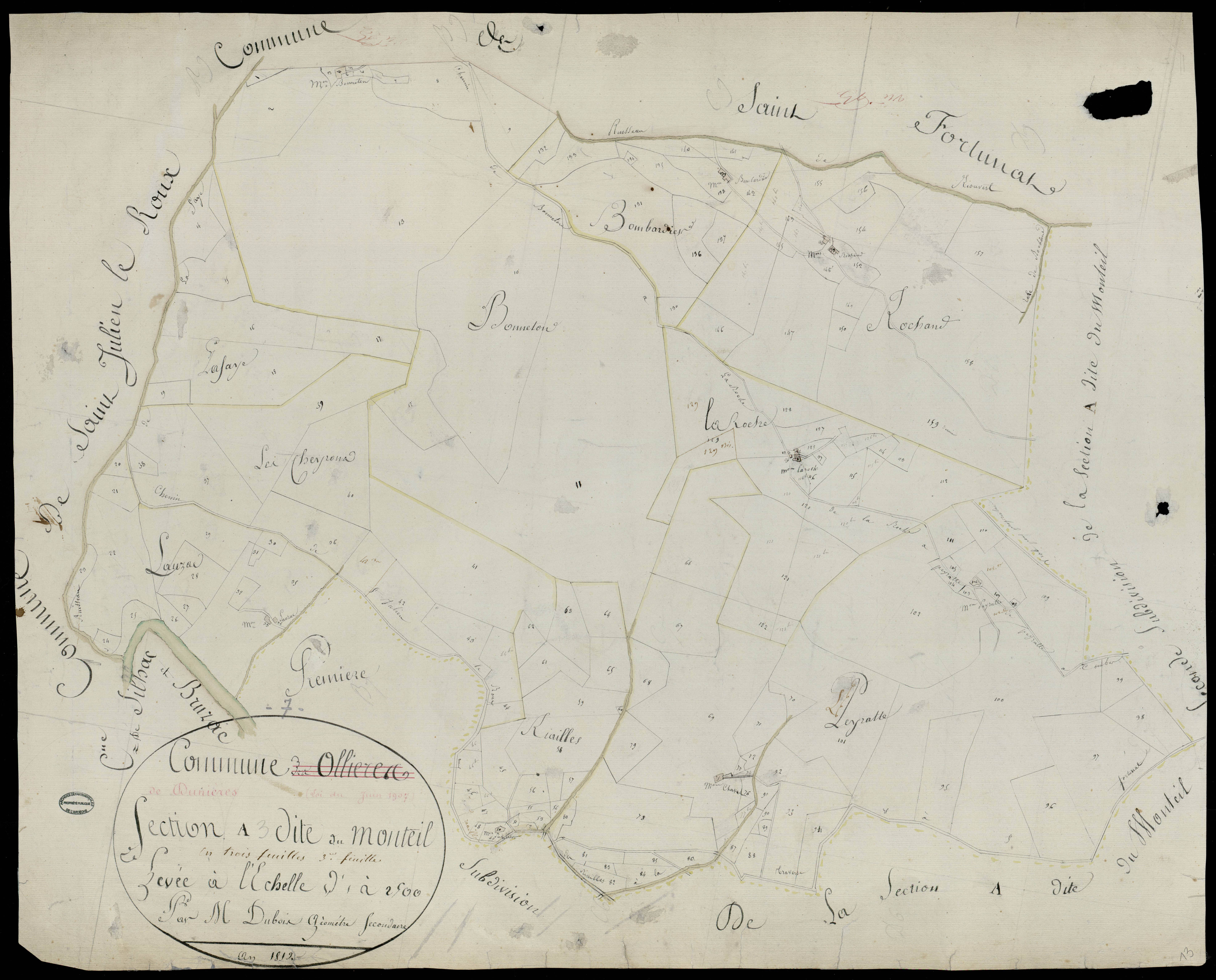 Dunière-sur-Eyrieux - Section A - Feuillet 3