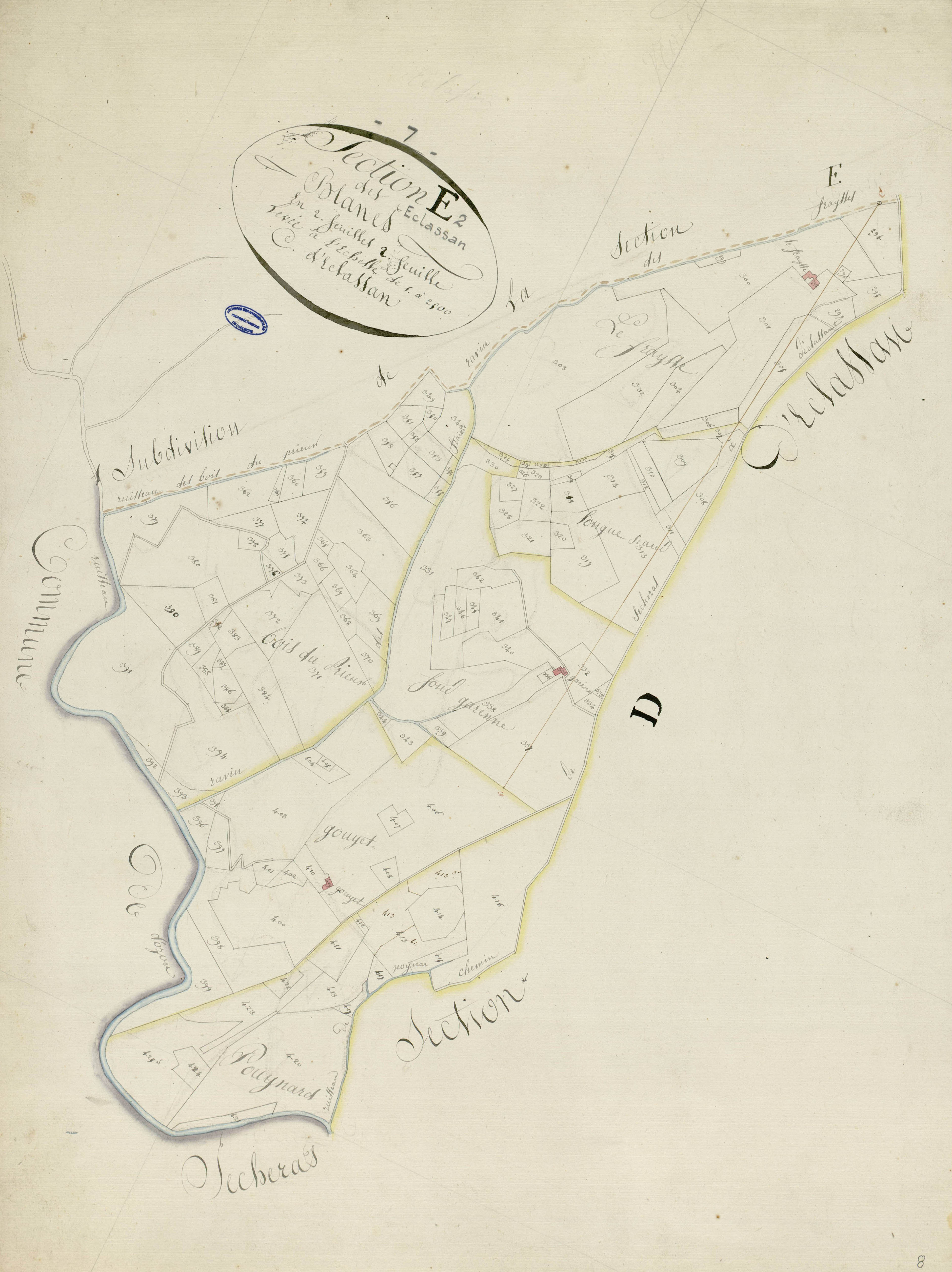 Éclassan - Section E - Feuillet 2