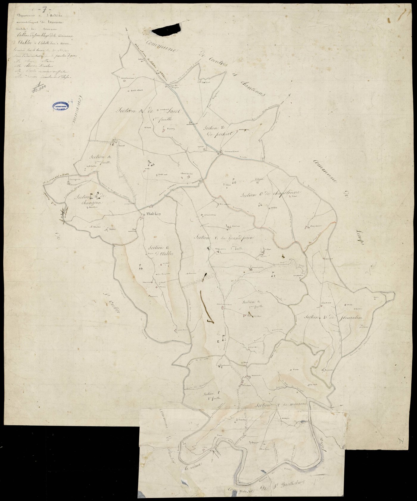 Étables - Tableau d'assemblage