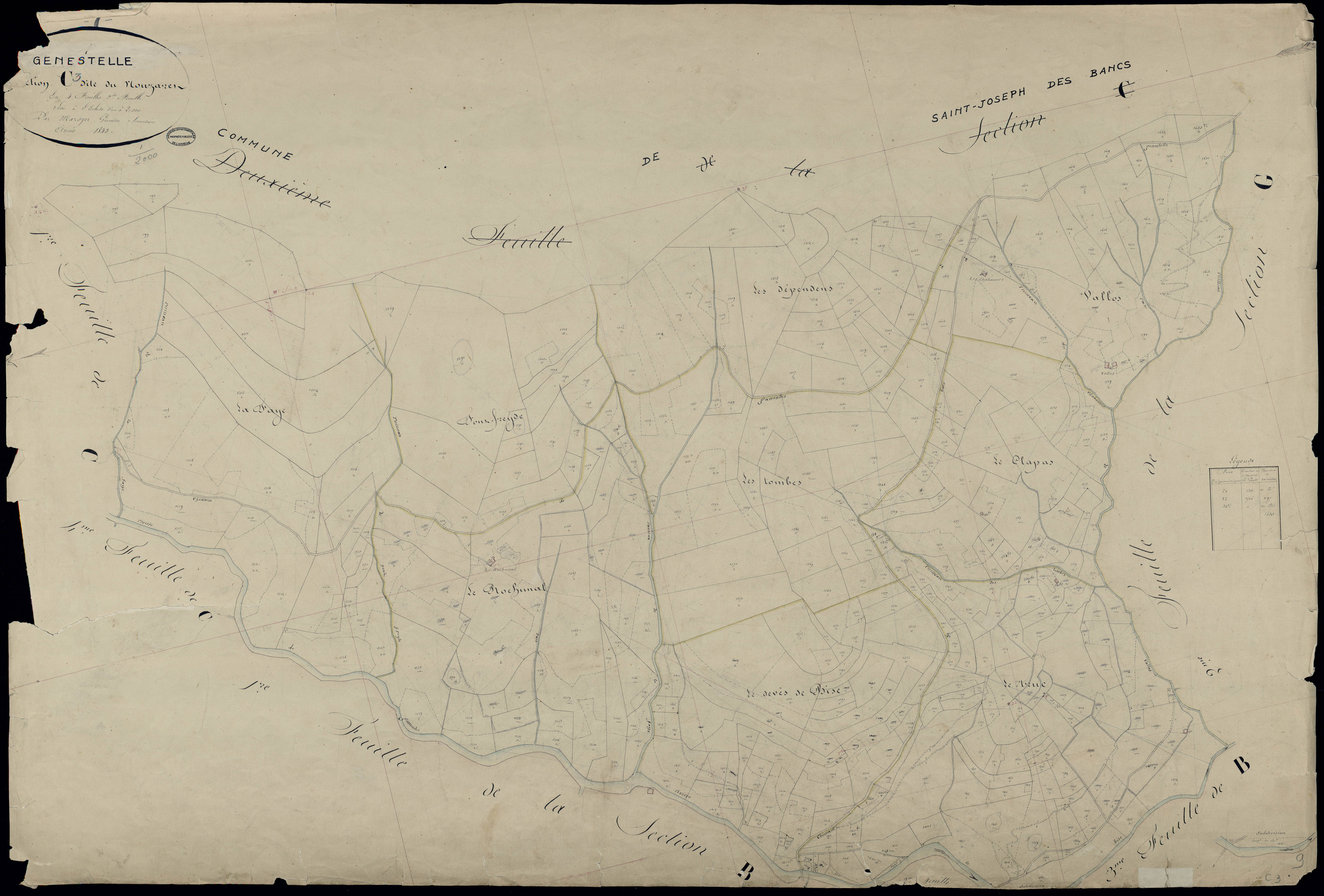 Genestelle - Section C - Feuillet 3