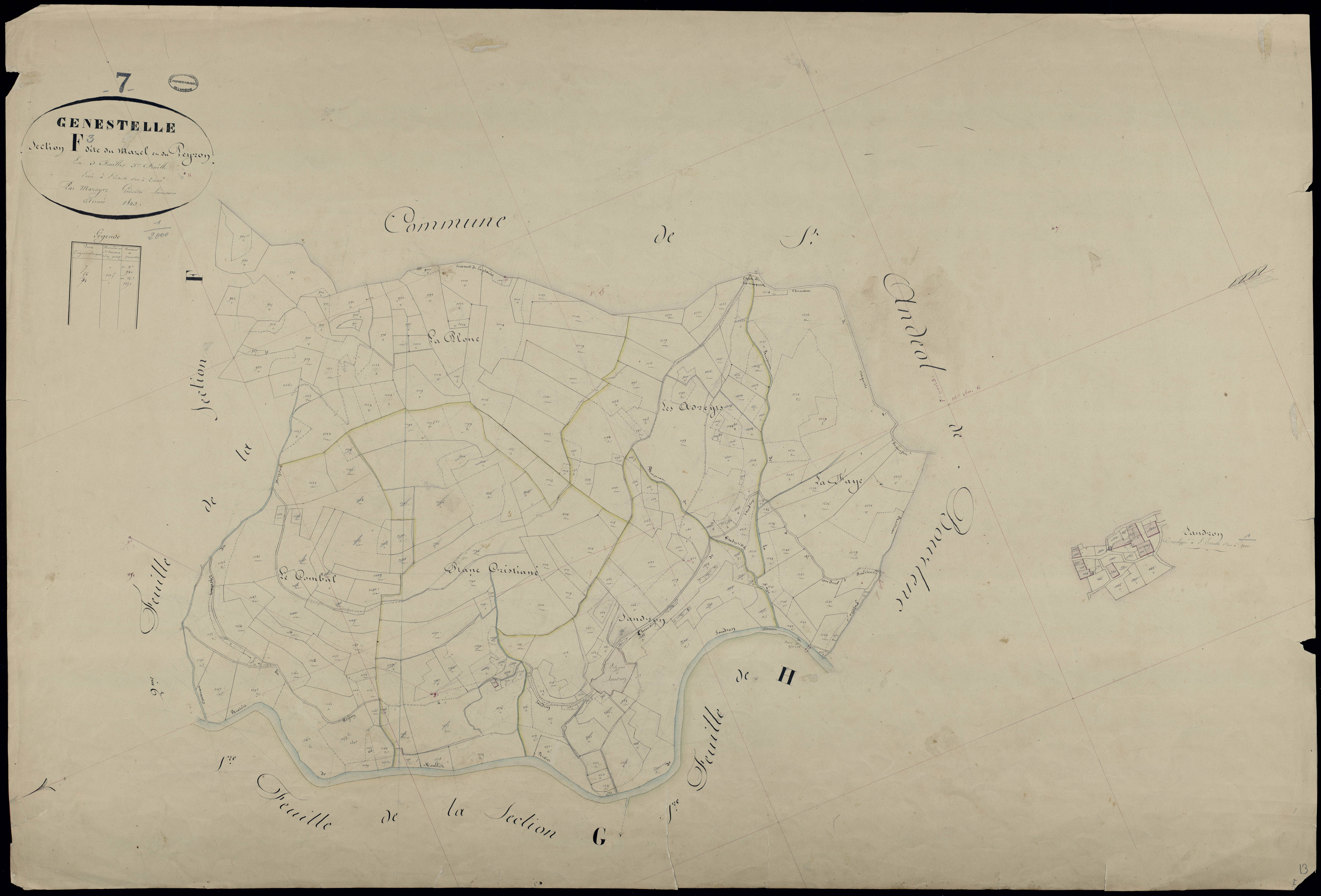 Genestelle - Section F - Feuillet 3
