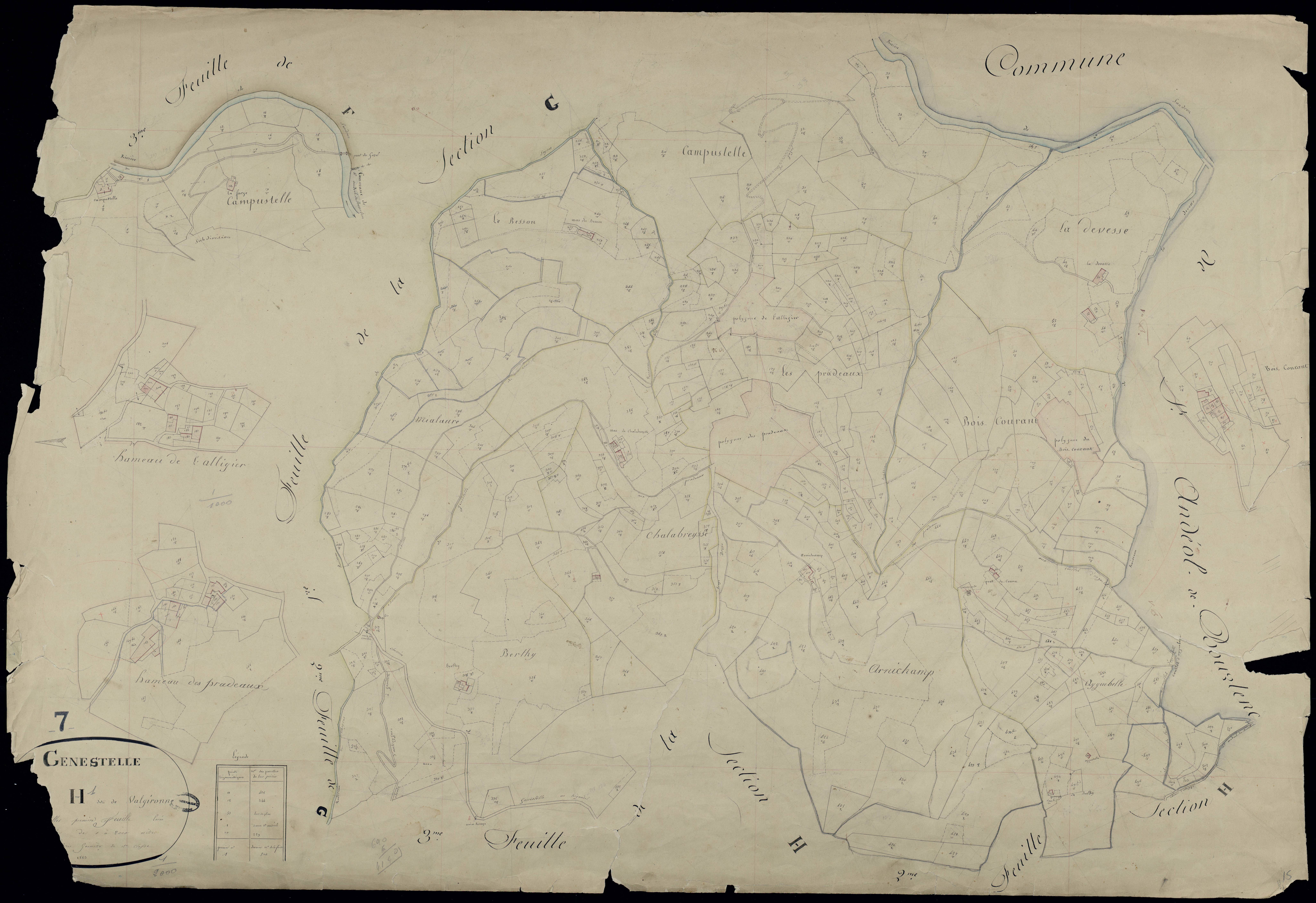 Genestelle - Section H - Feuillet 1