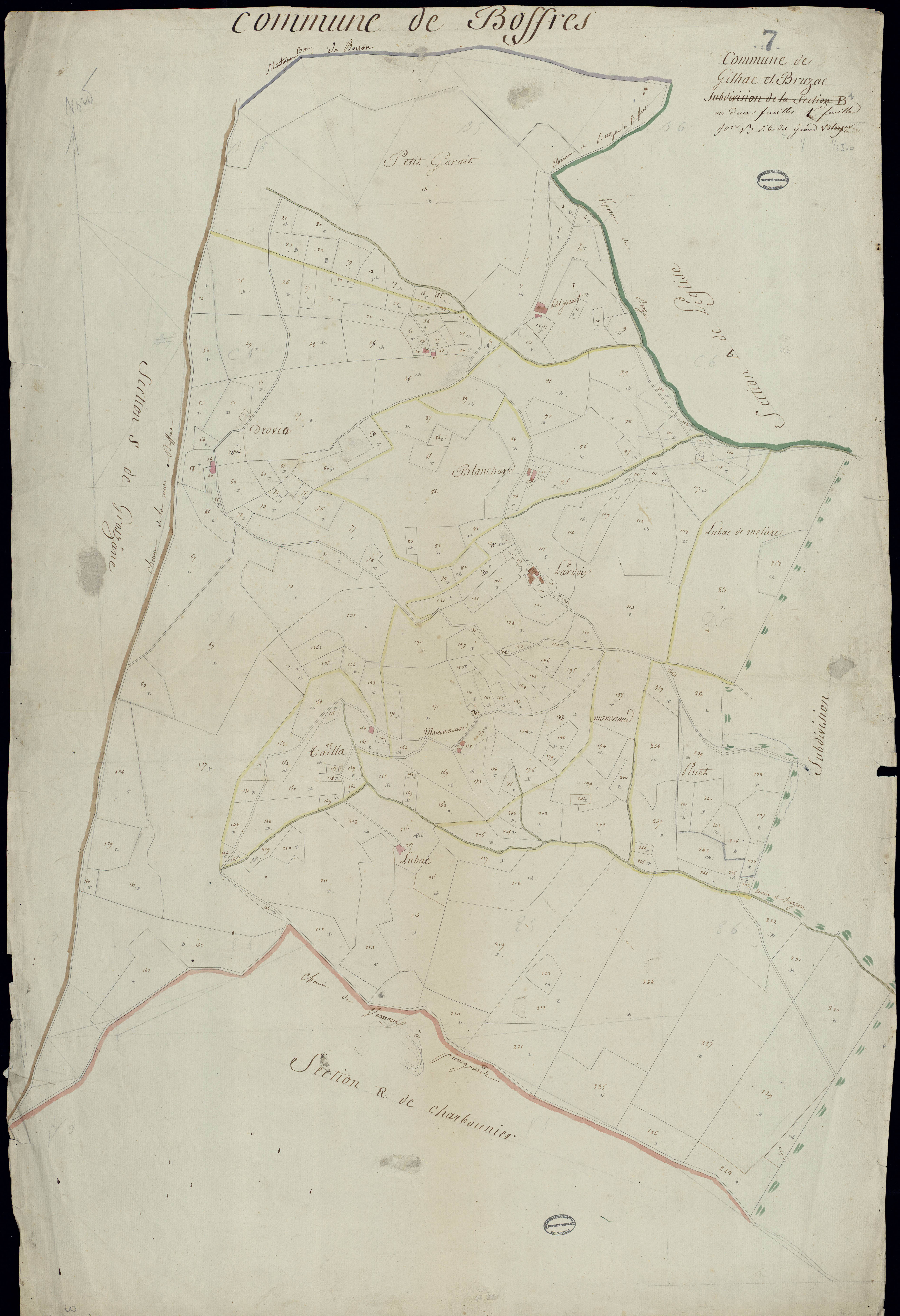 Gilhac-et-Bruzac - Section B - Feuillet 1