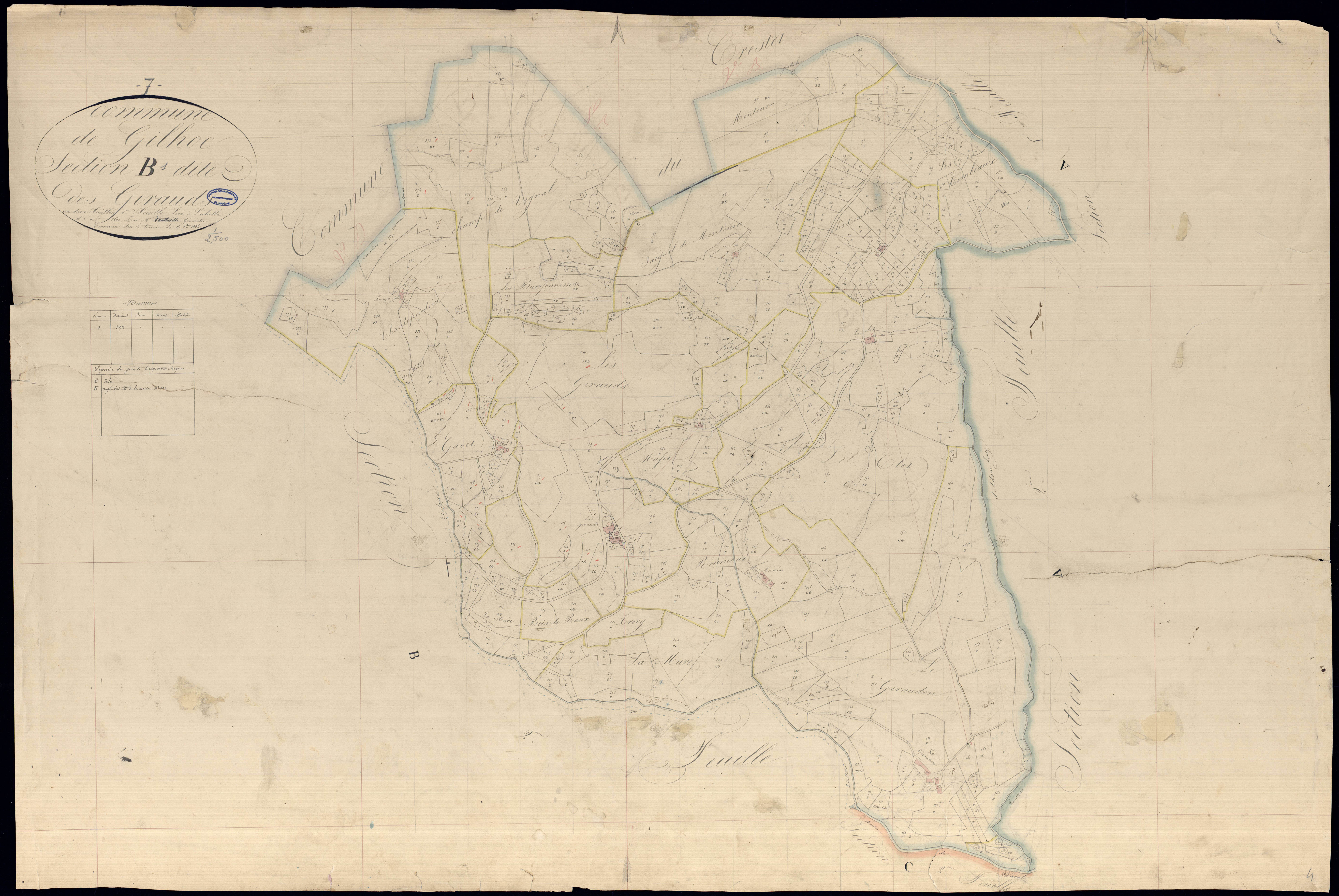 Gilhoc-sur-Ormèze - Section B - Feuillet 1