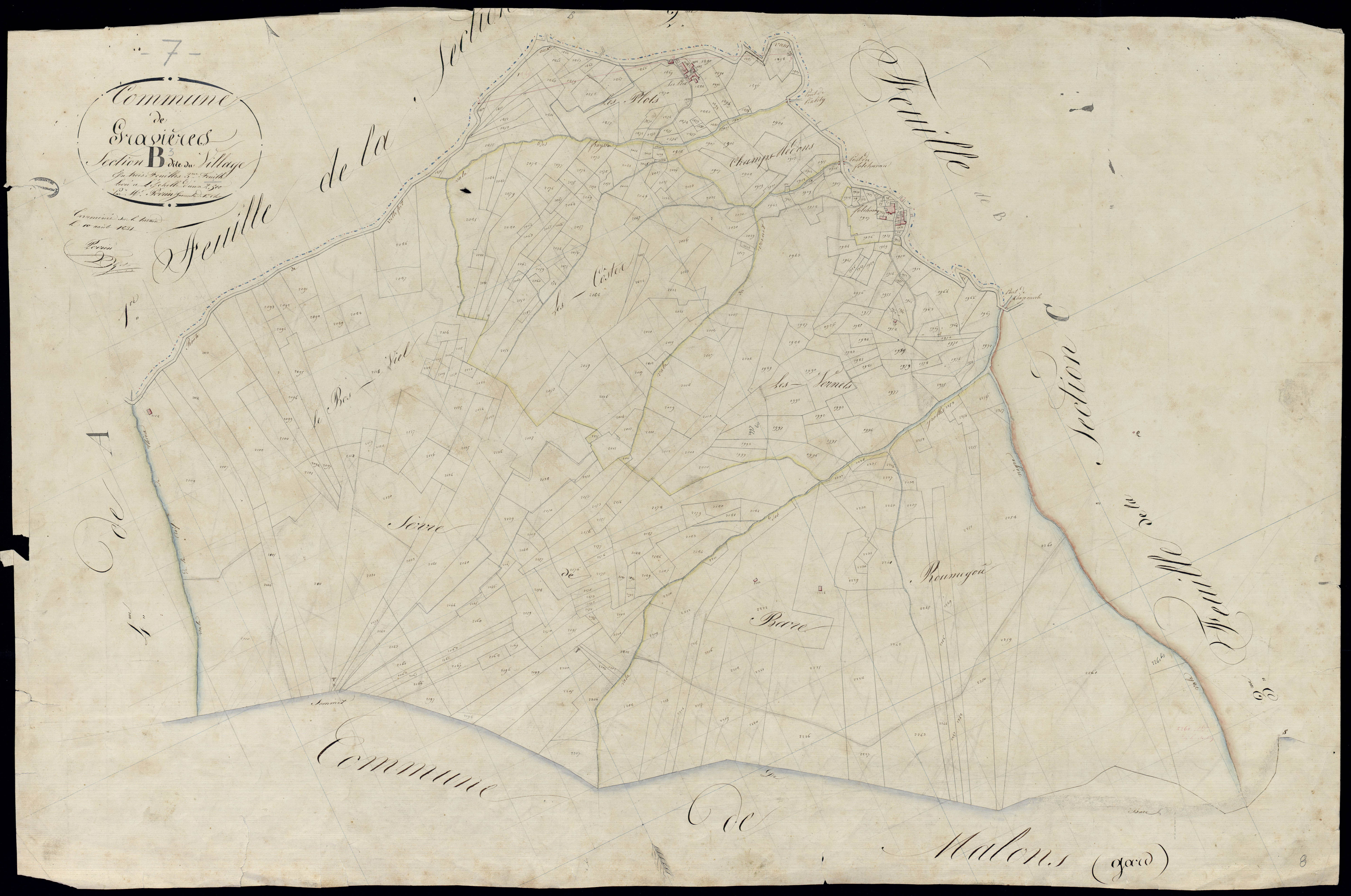 Gravières - Section B - Feuillet 3