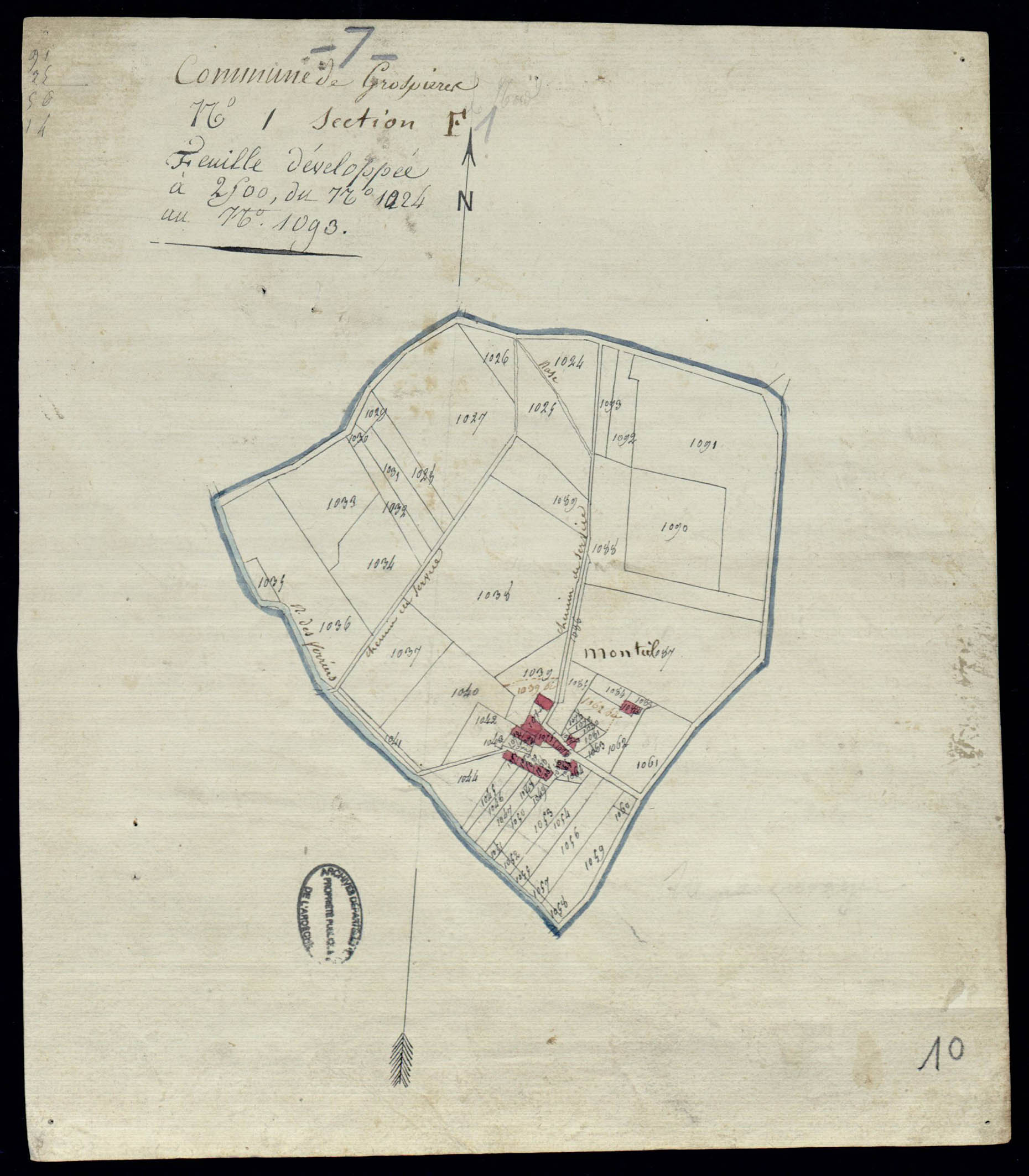 Grospierres - Section F - Feuillet 1