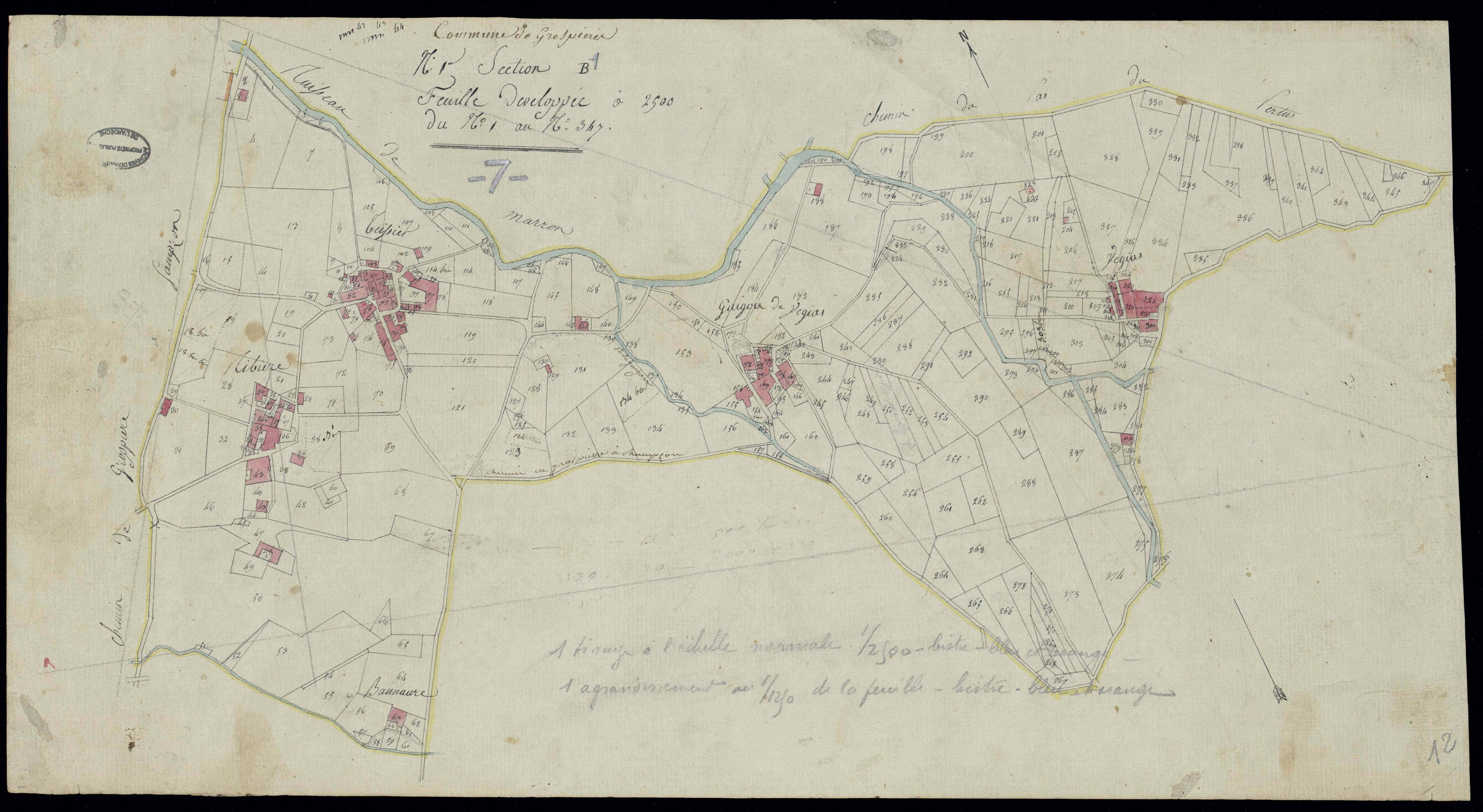 Grospierres - Section B - Feuillet 1