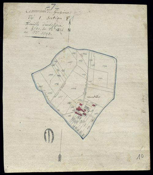 Grospierres - Section F - Feuillet 1