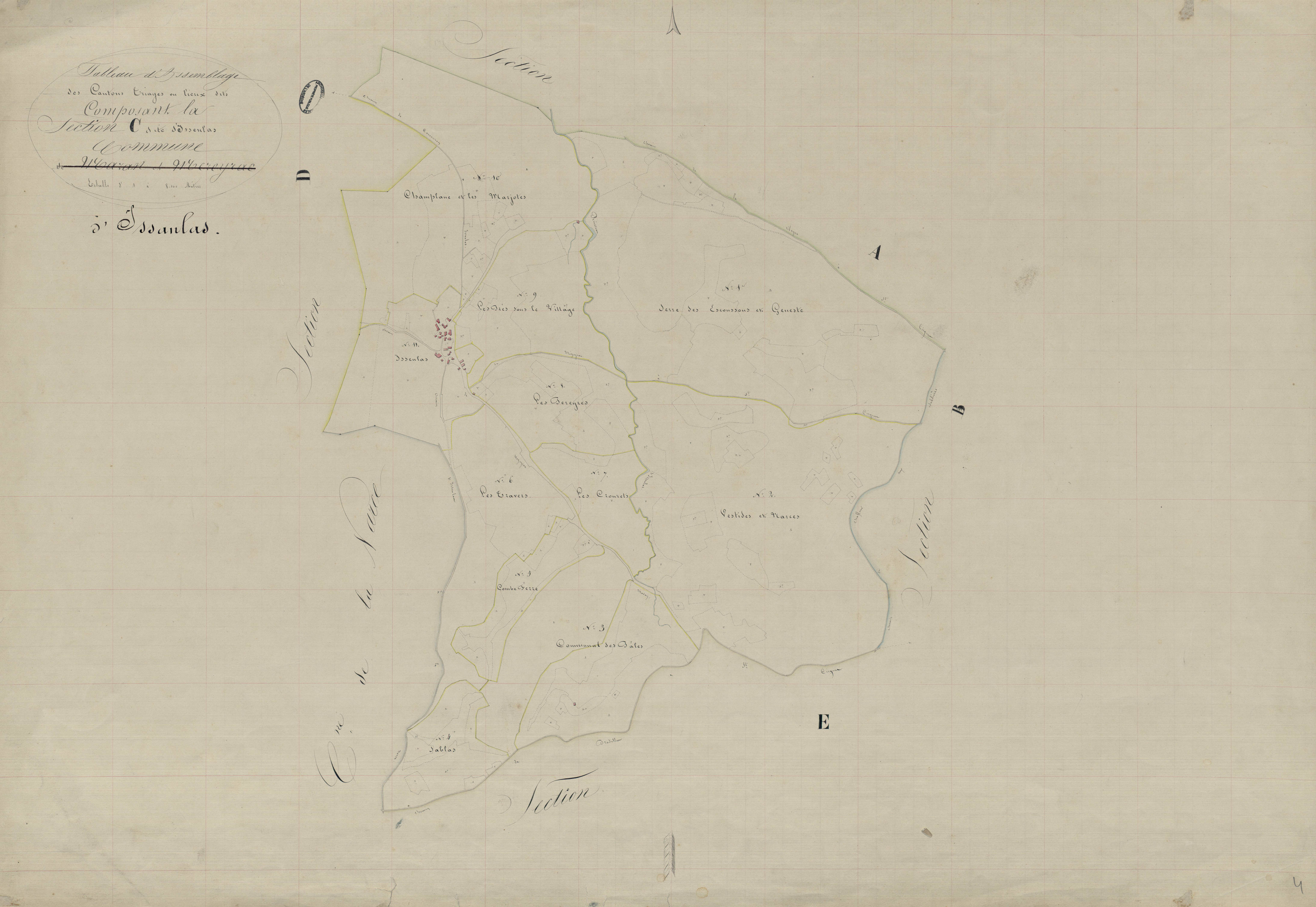 Issanlas - Tableau d'assemblage de la section C