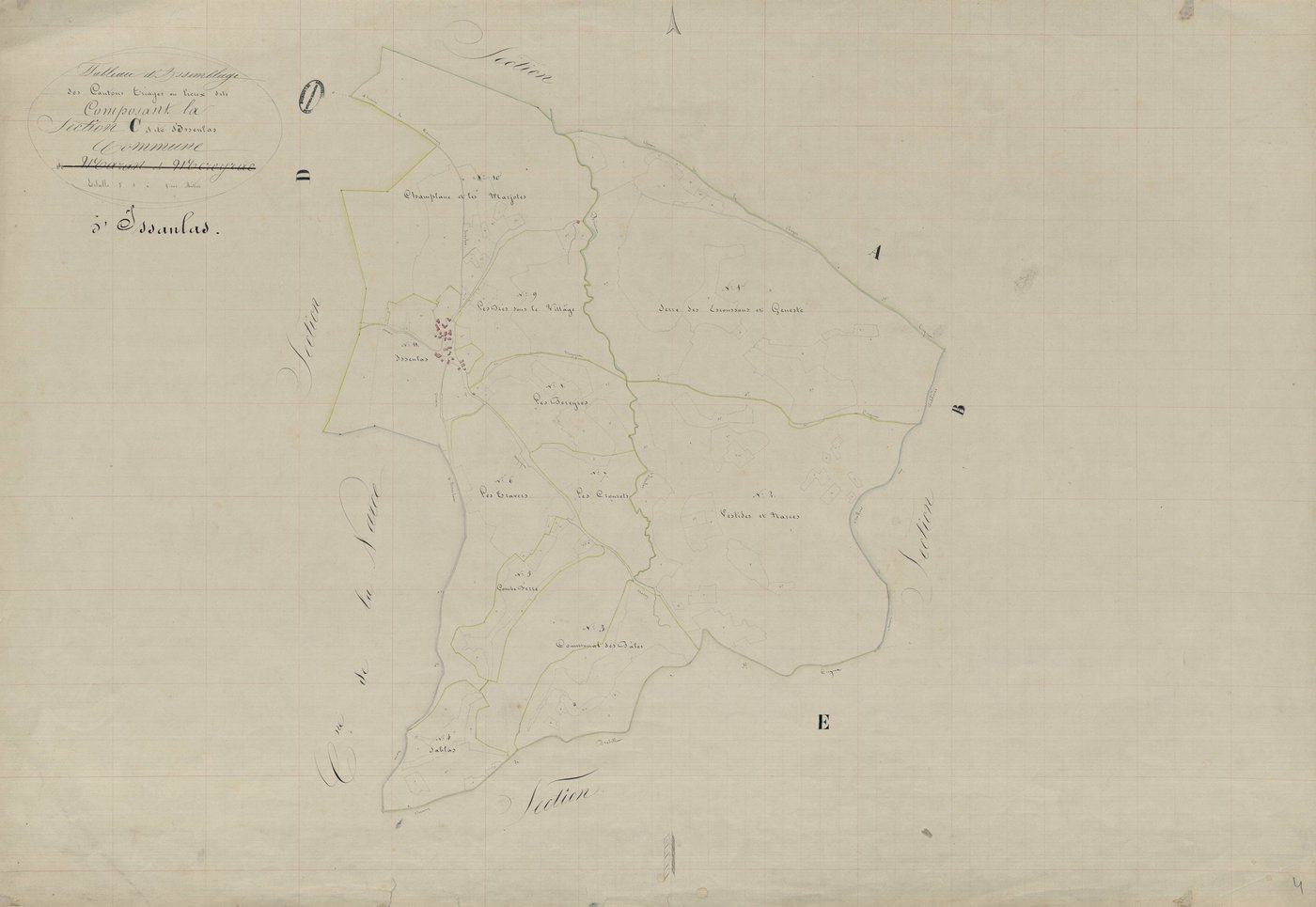 Issanlas - Tableau d'assemblage de la section C