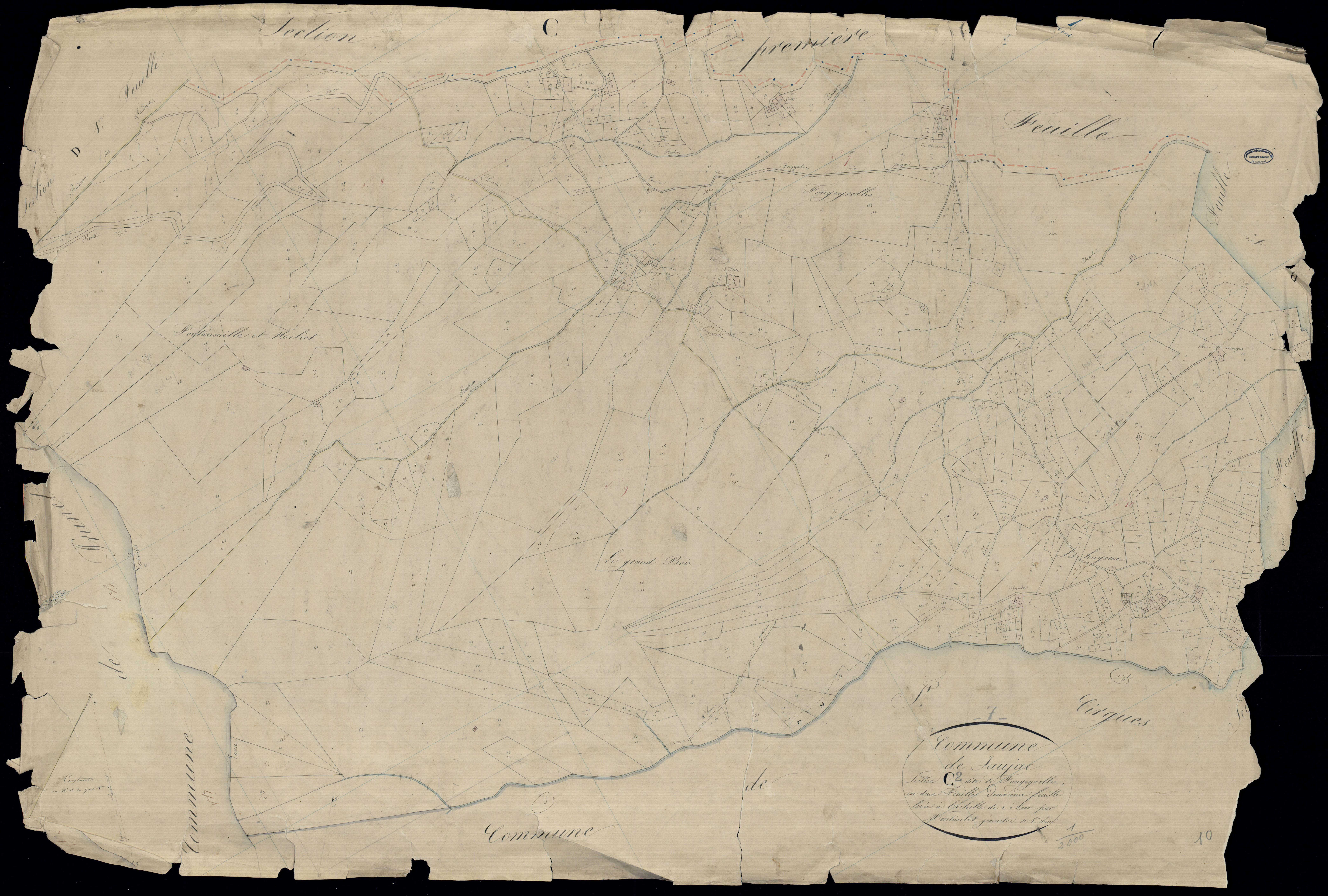 Jaujac - Section C - Feuillet 2