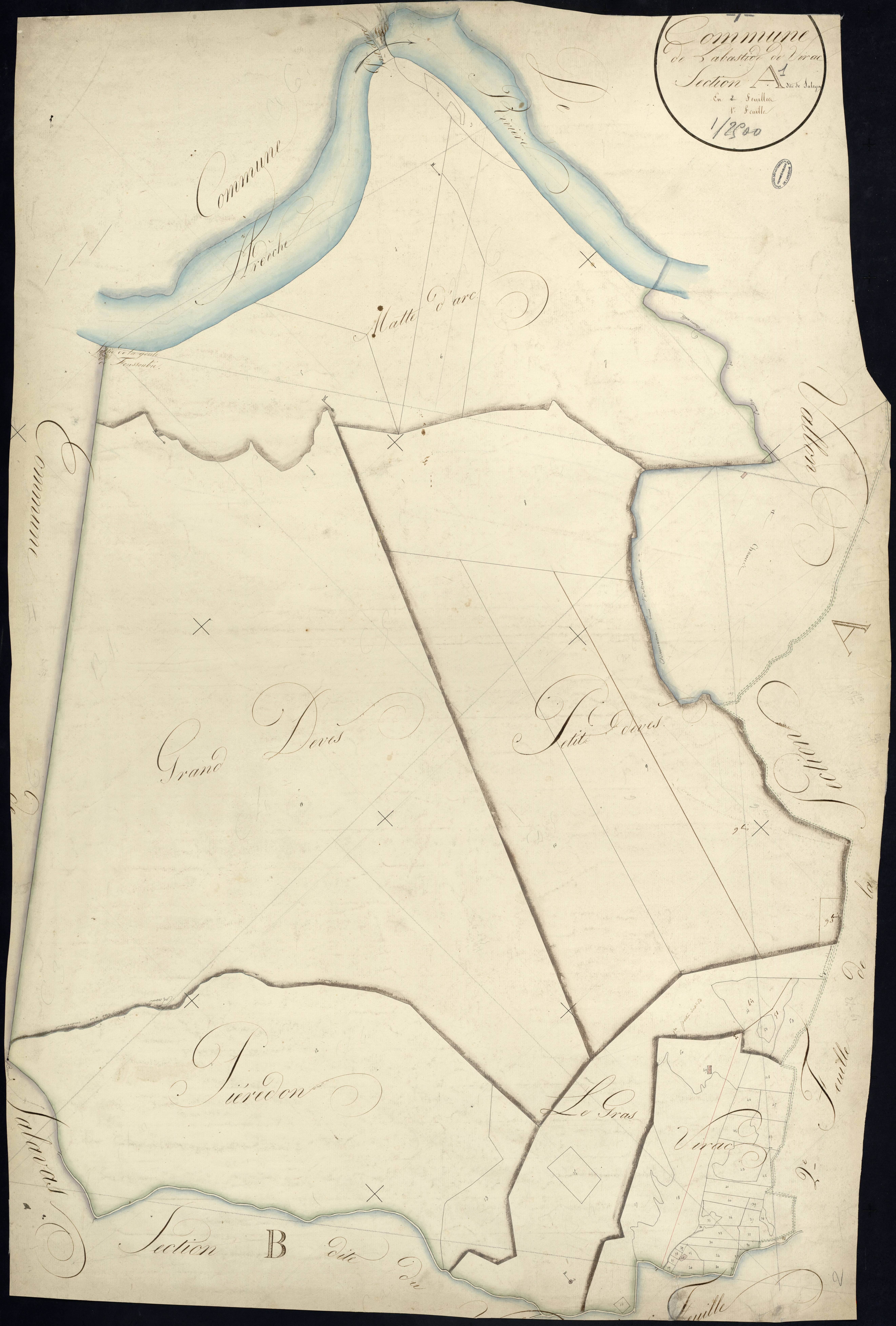 Labastide-de-Virac - Section A - Feuillet 1