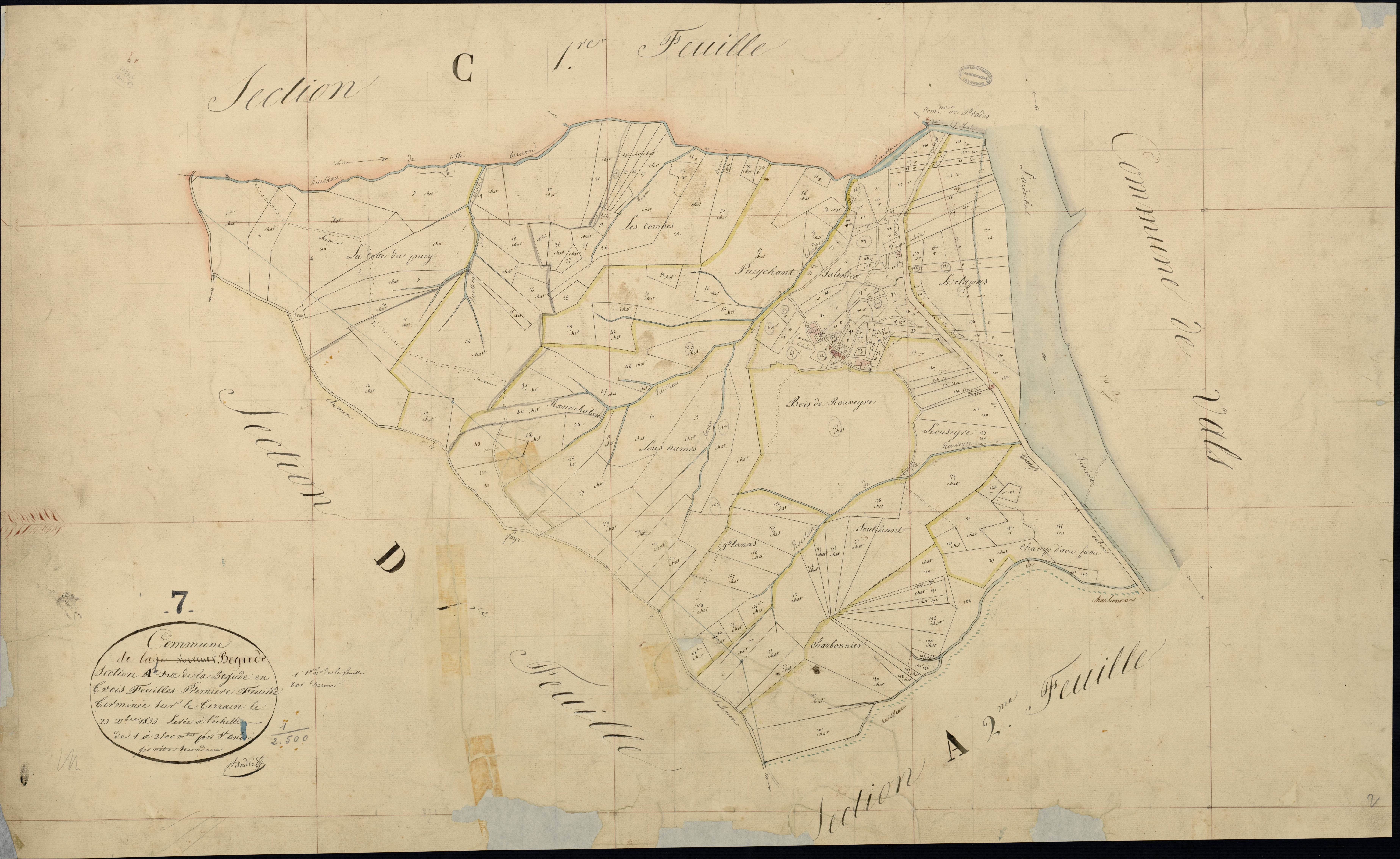 Labégude - Section A - Feuillet 1