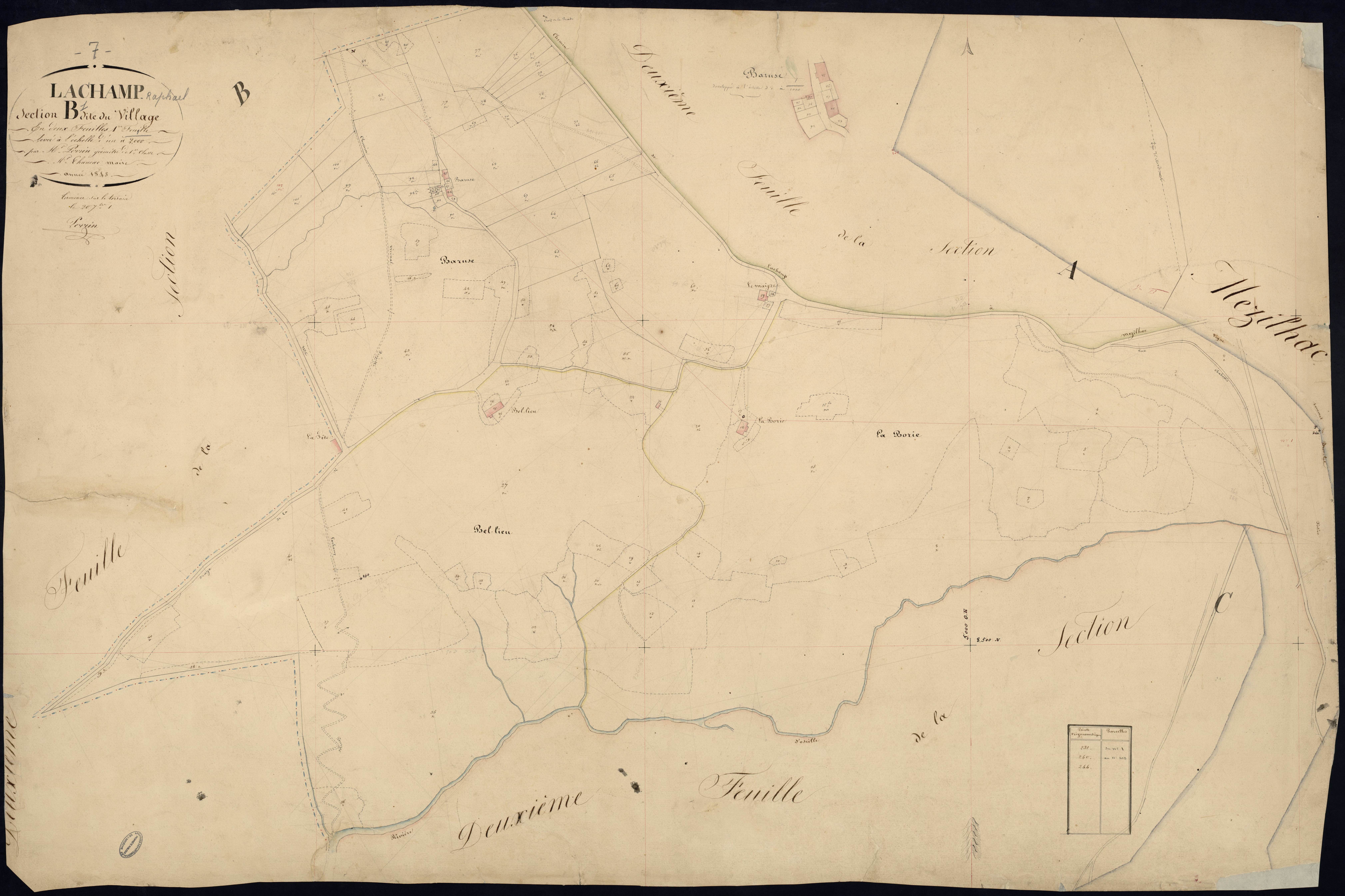 Lachamp-Raphaël - Section B - Feuillet 1