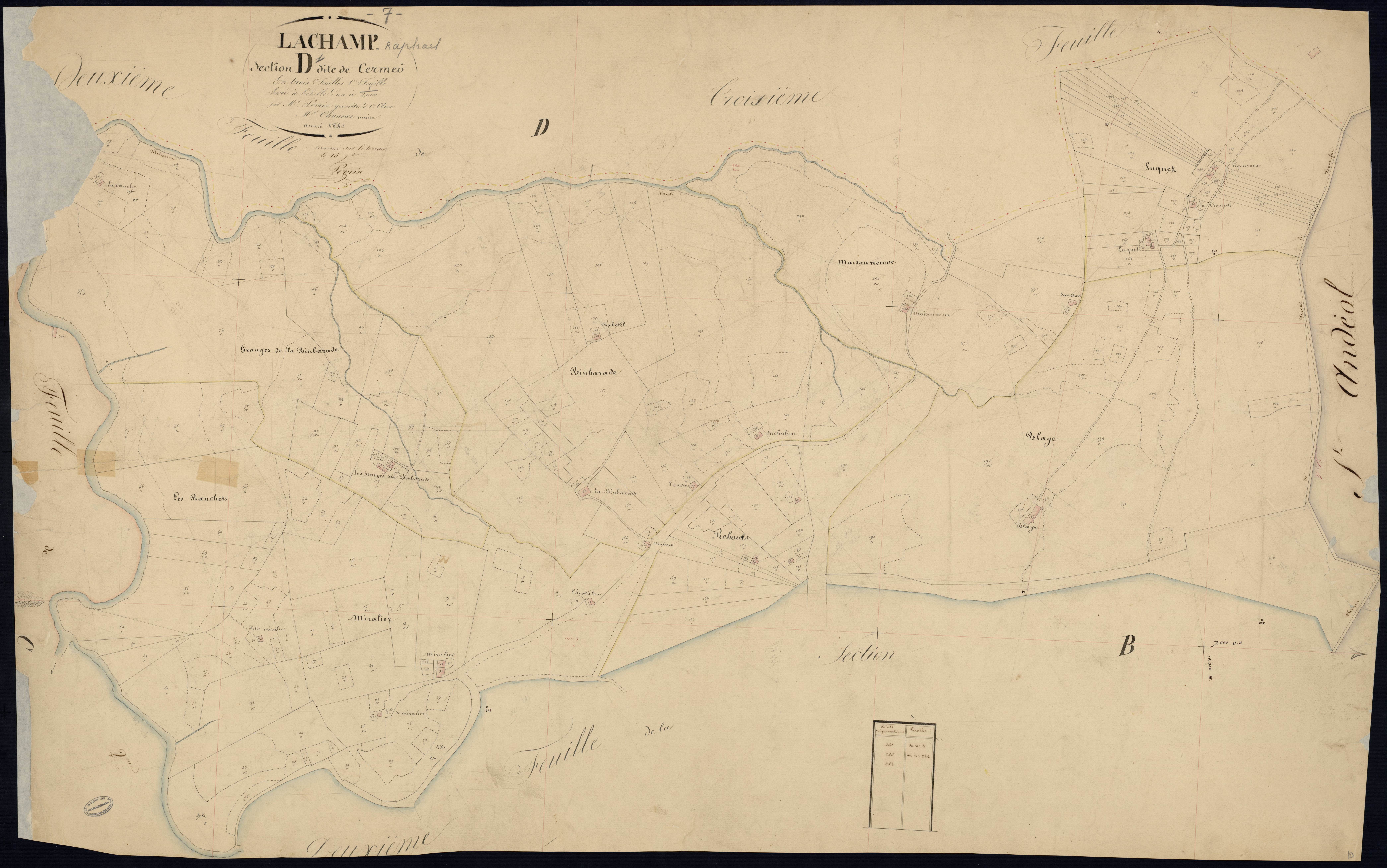 Lachamp-Raphaël - Section D - Feuillet 1