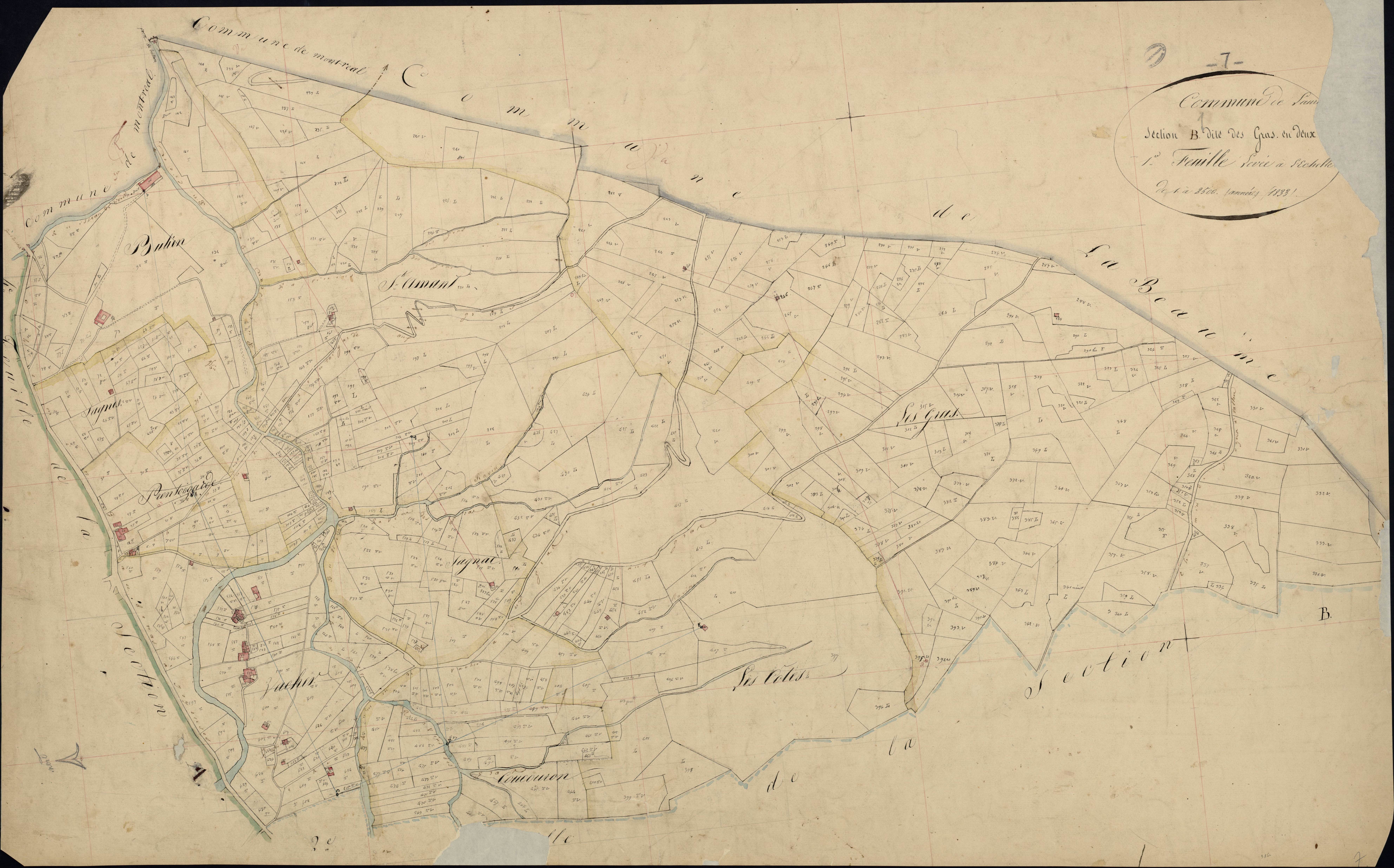 Laurac-en-Vivarais - Section B - Feuillet 1