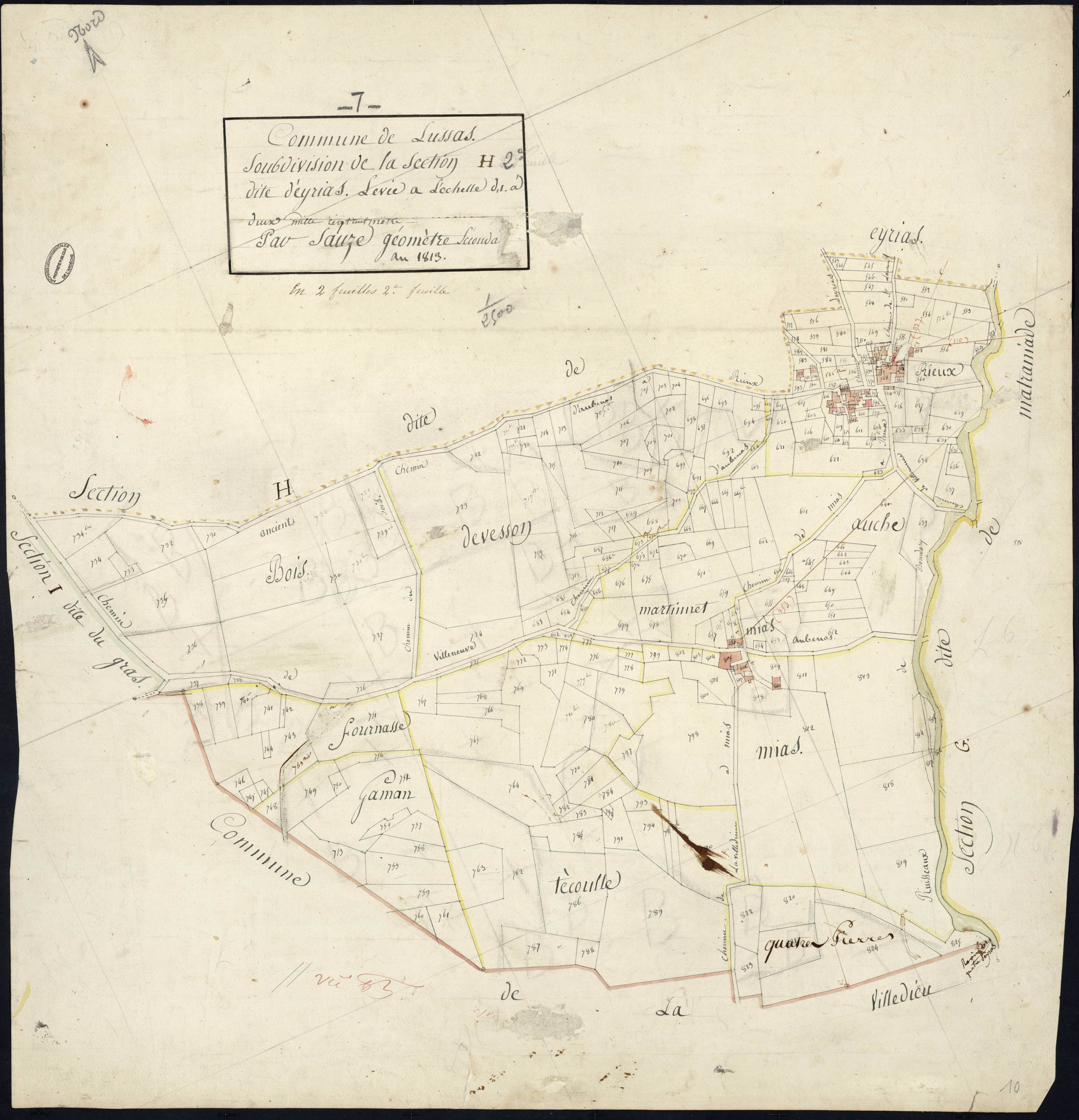 Lussas - Section H - Feuillet 2