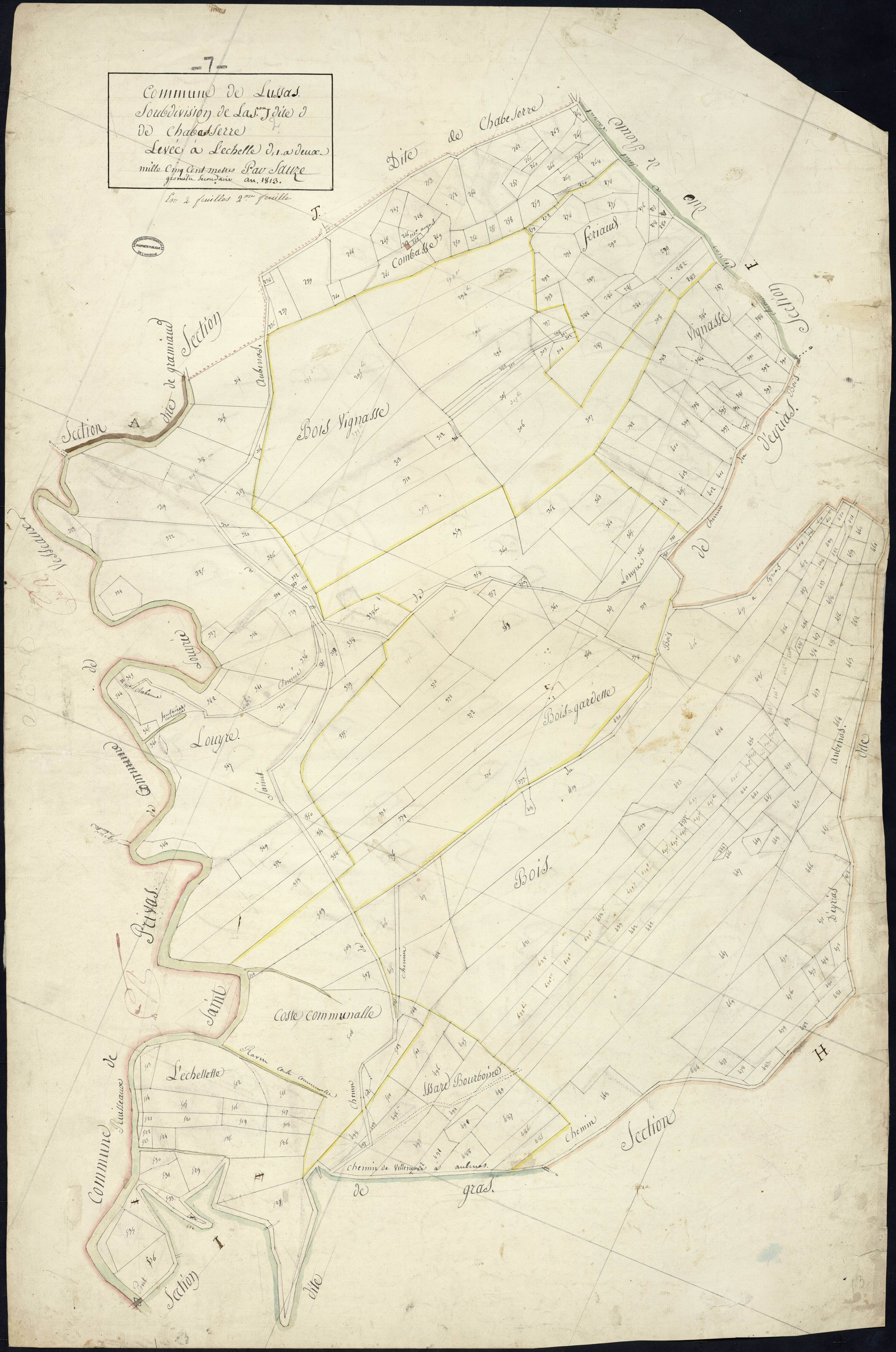 Lussas - Section J - Feuillet 2