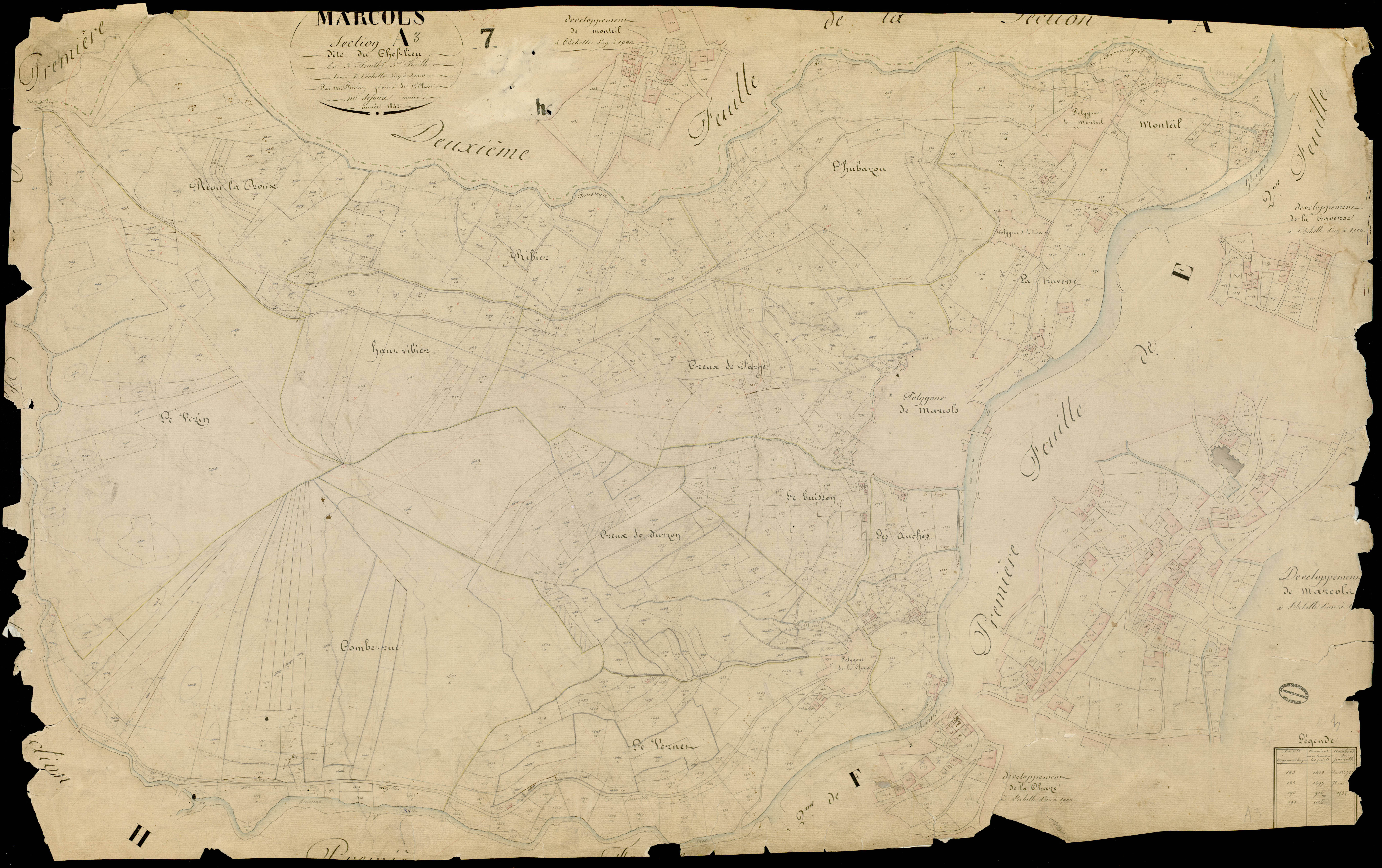 Marcols-les-Eaux - Section A - Feuillet 3