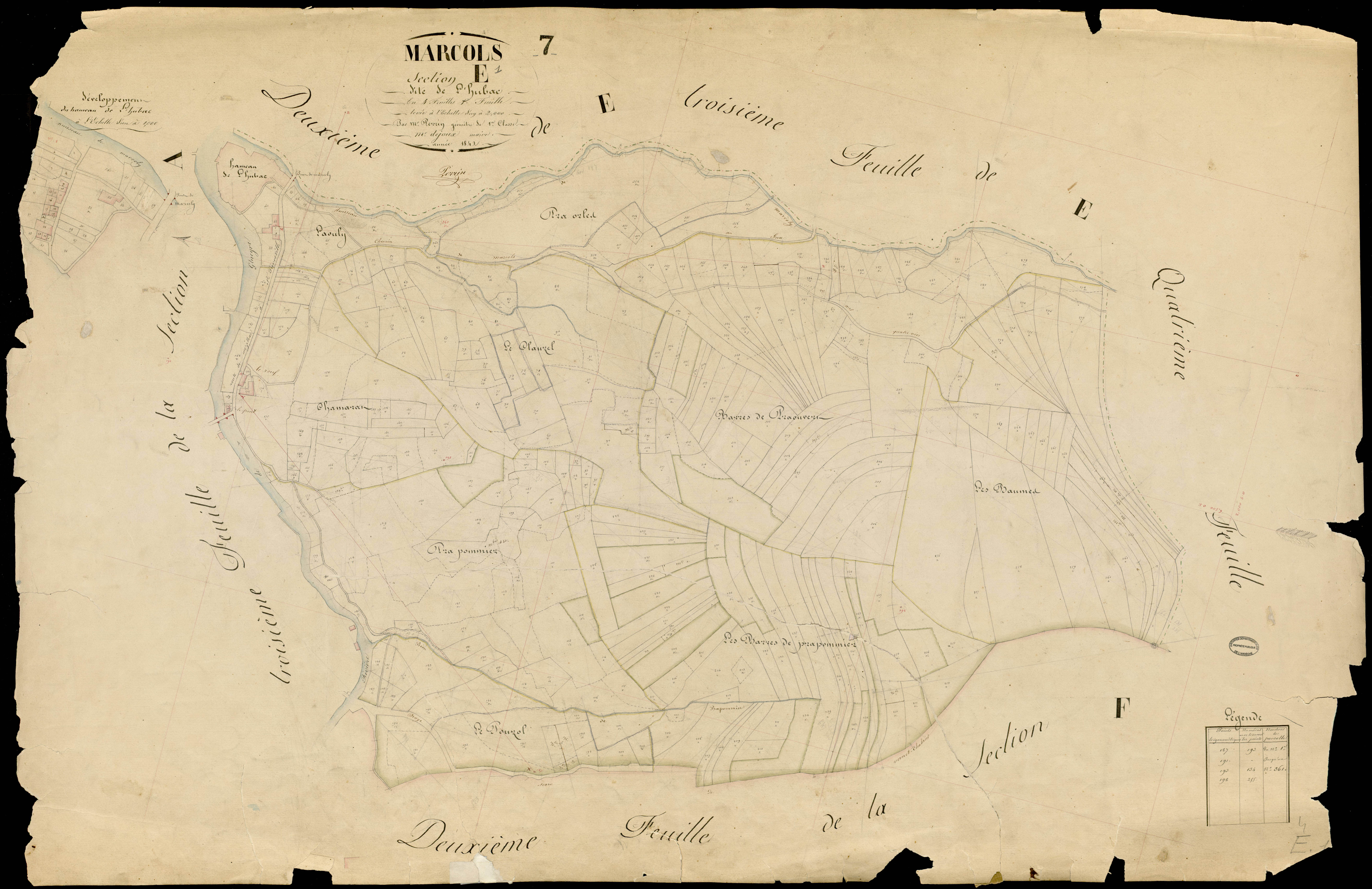 Marcols-les-Eaux - Section E - Feuillet 1