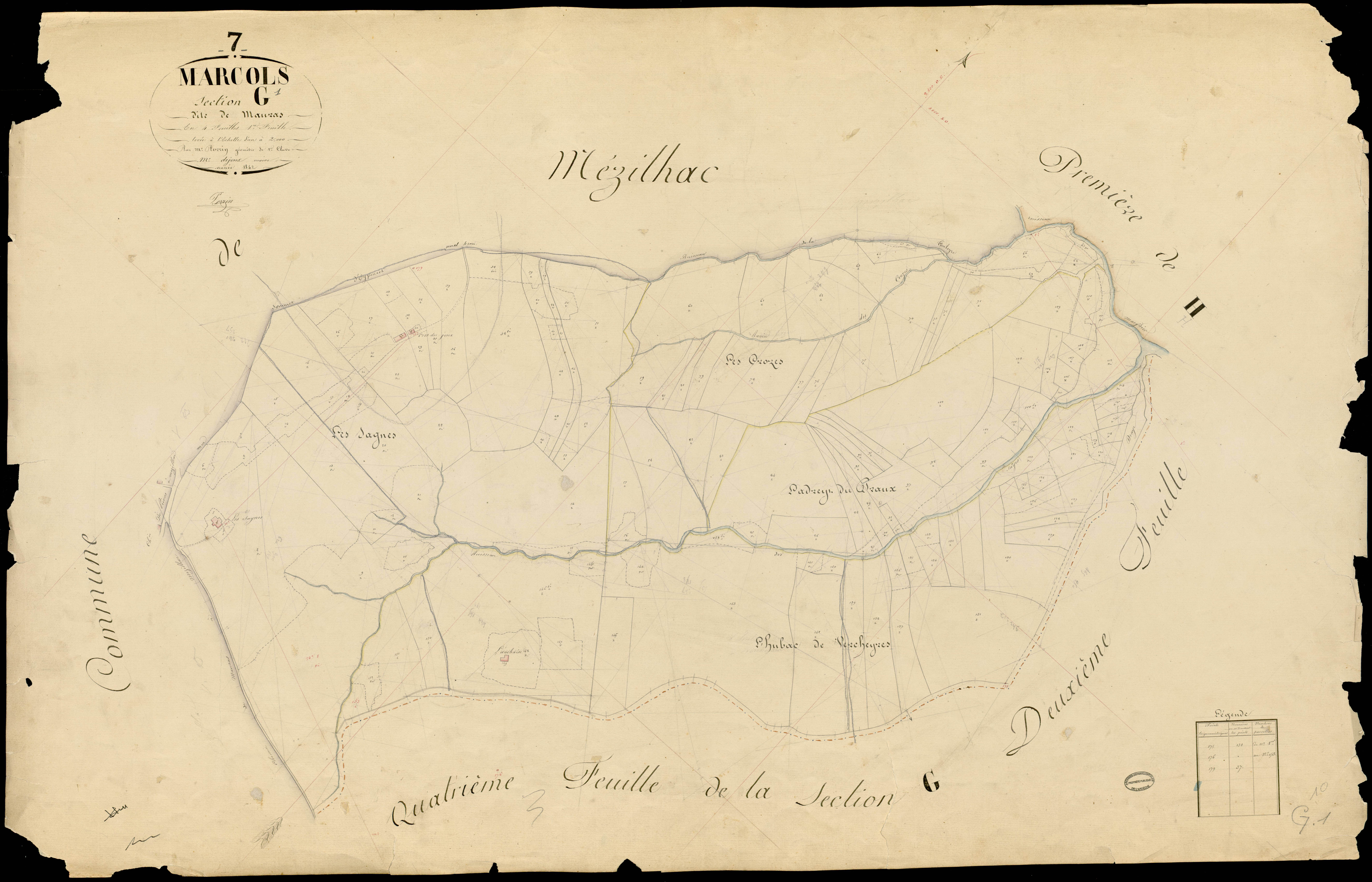 Marcols-les-Eaux - Section G - Feuillet 1