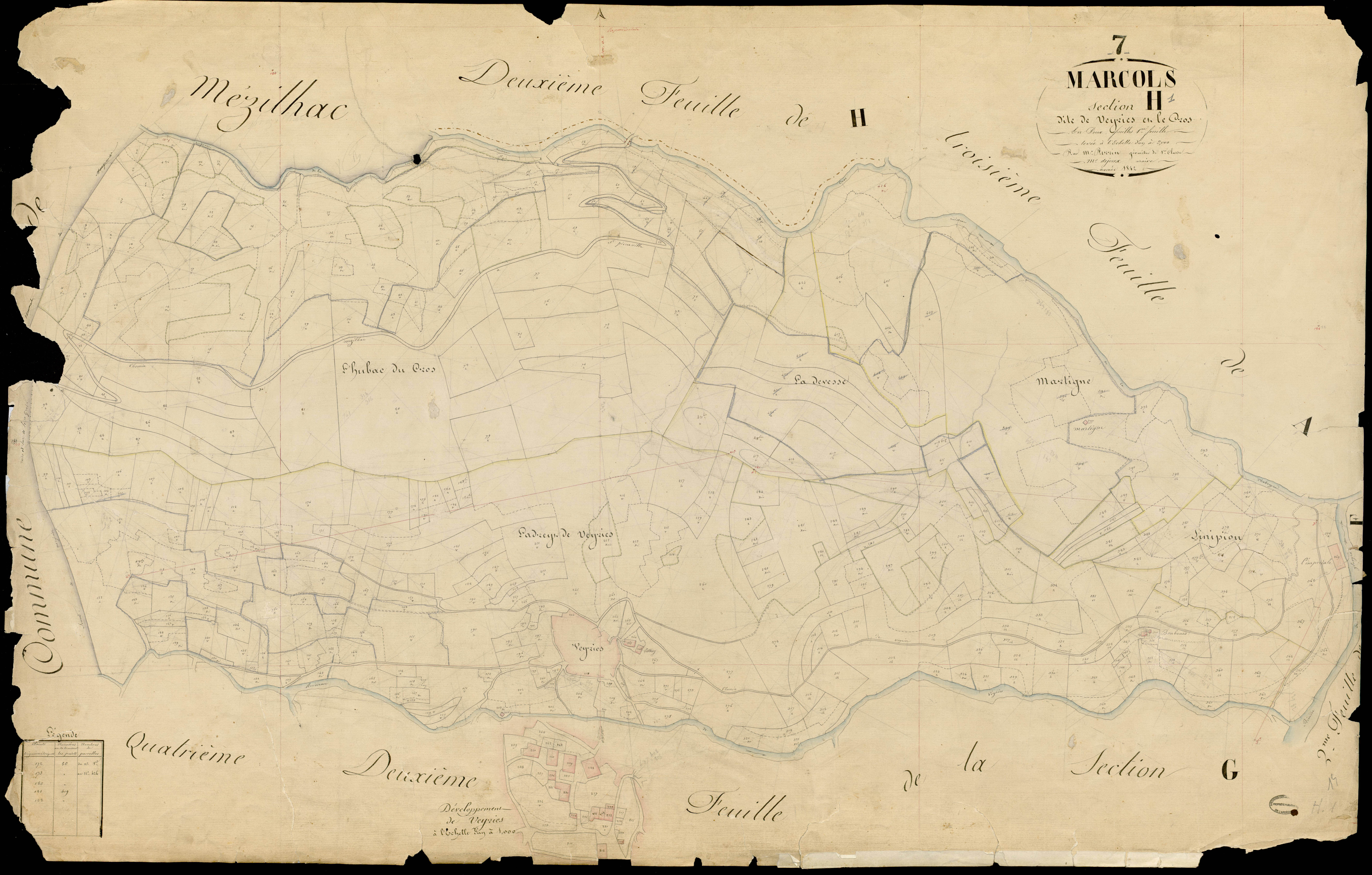 Marcols-les-Eaux - Section H - Feuillet 1