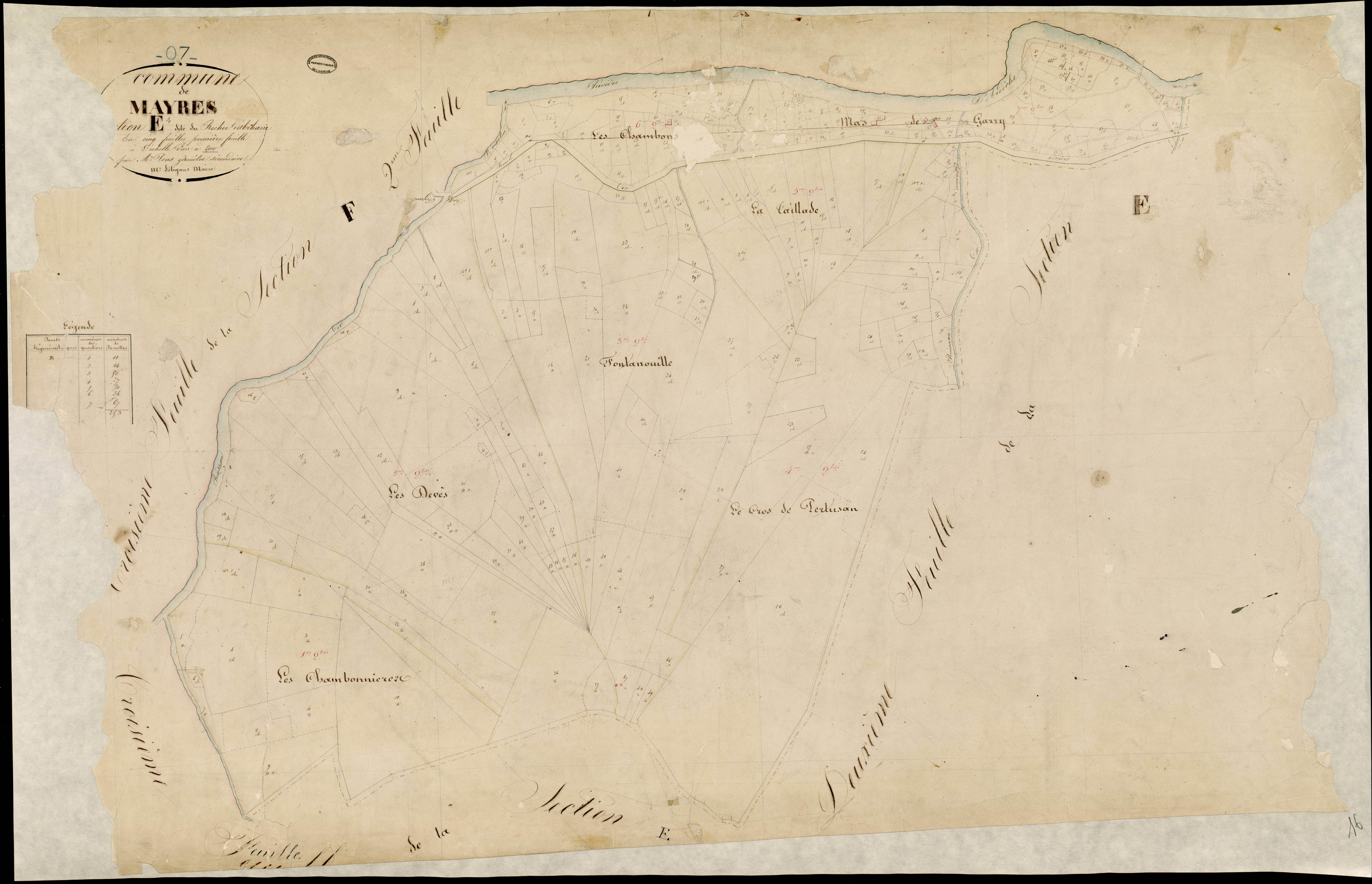 Mayres - Section E - Feuillet 1