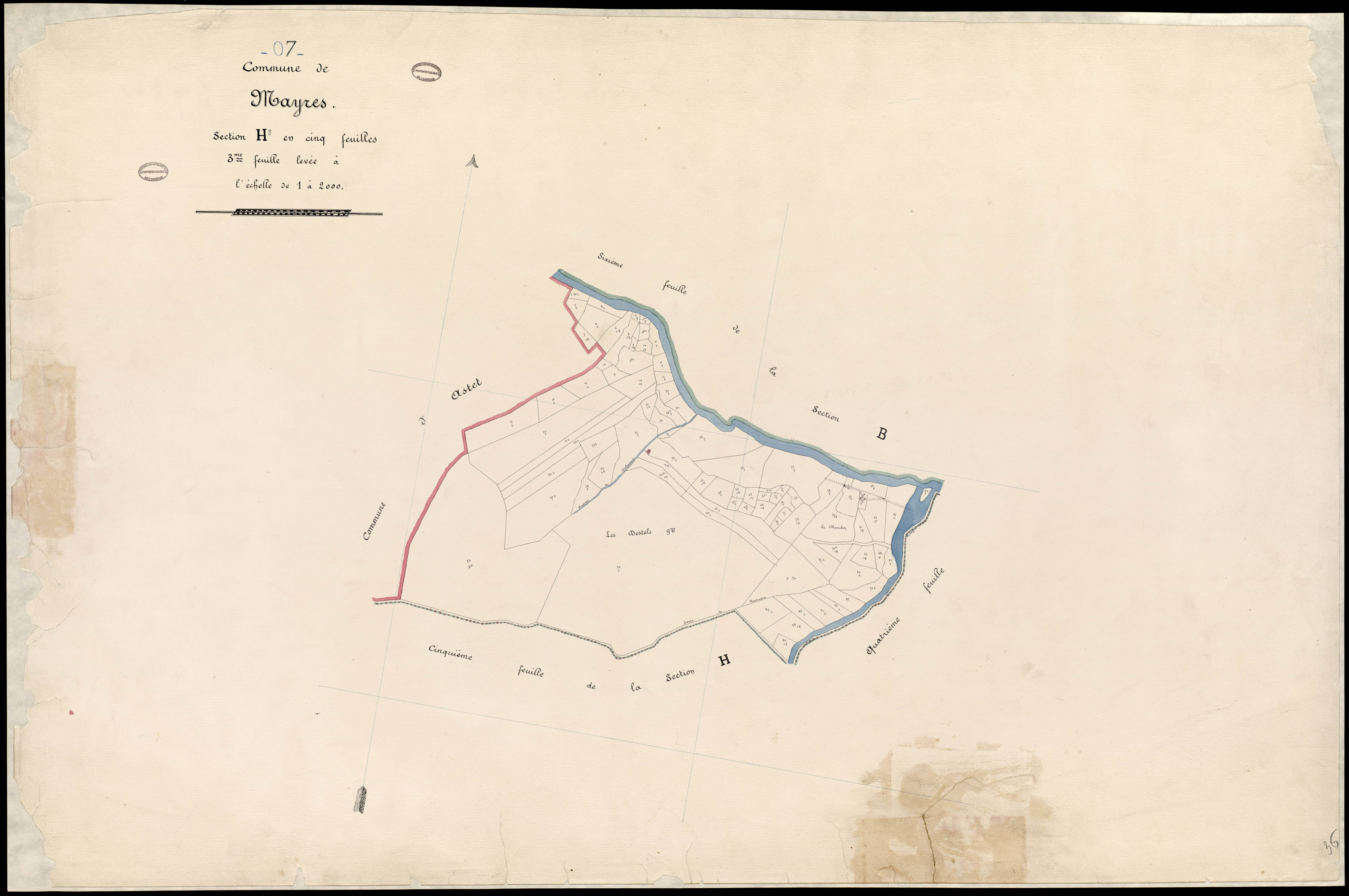 Mayres - Section H - Feuillet 3