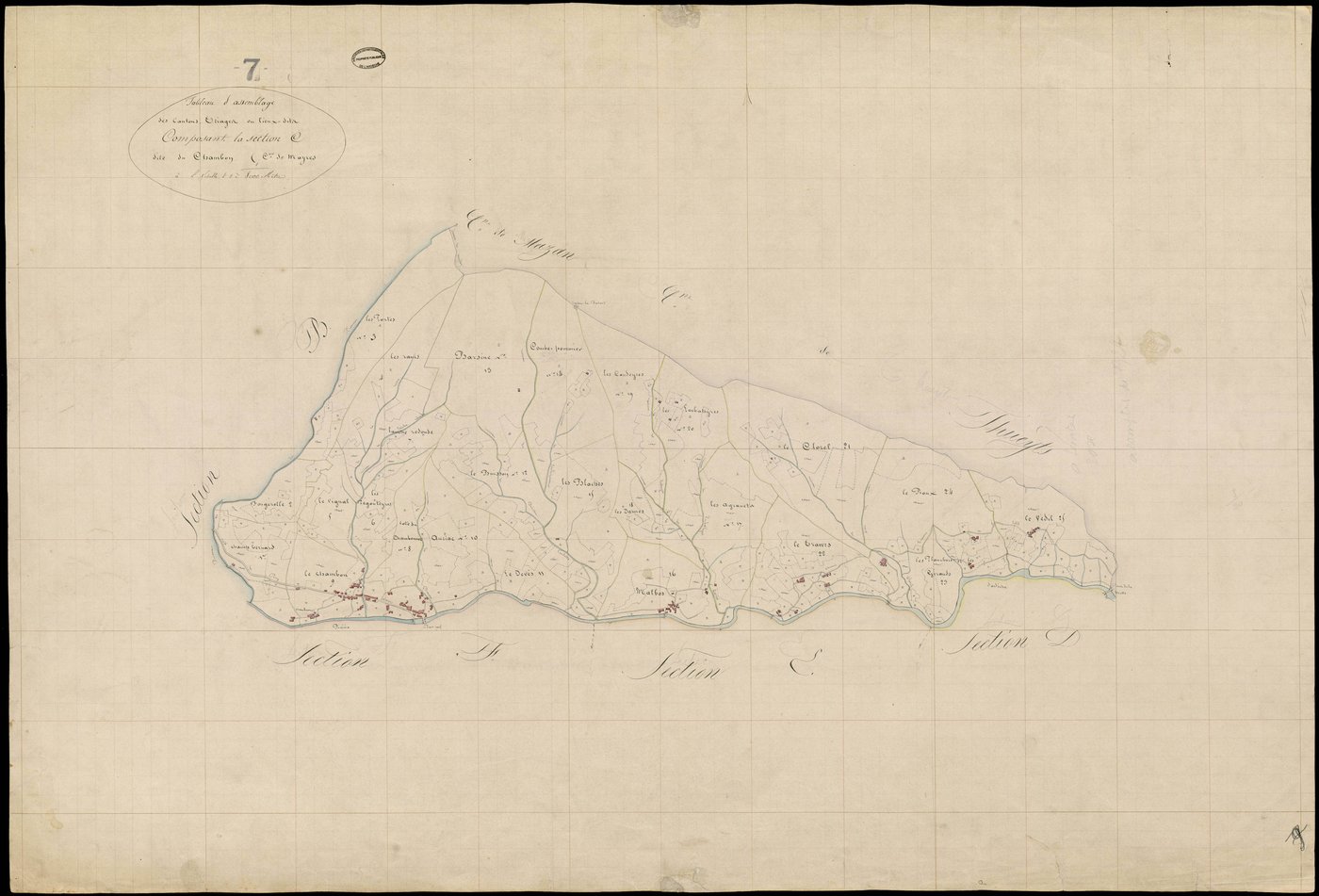 Mayres - Tableau d'assemblage de la section C