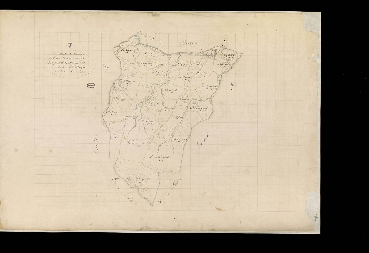 Mayres - Tableau d'assemblage de la section F
