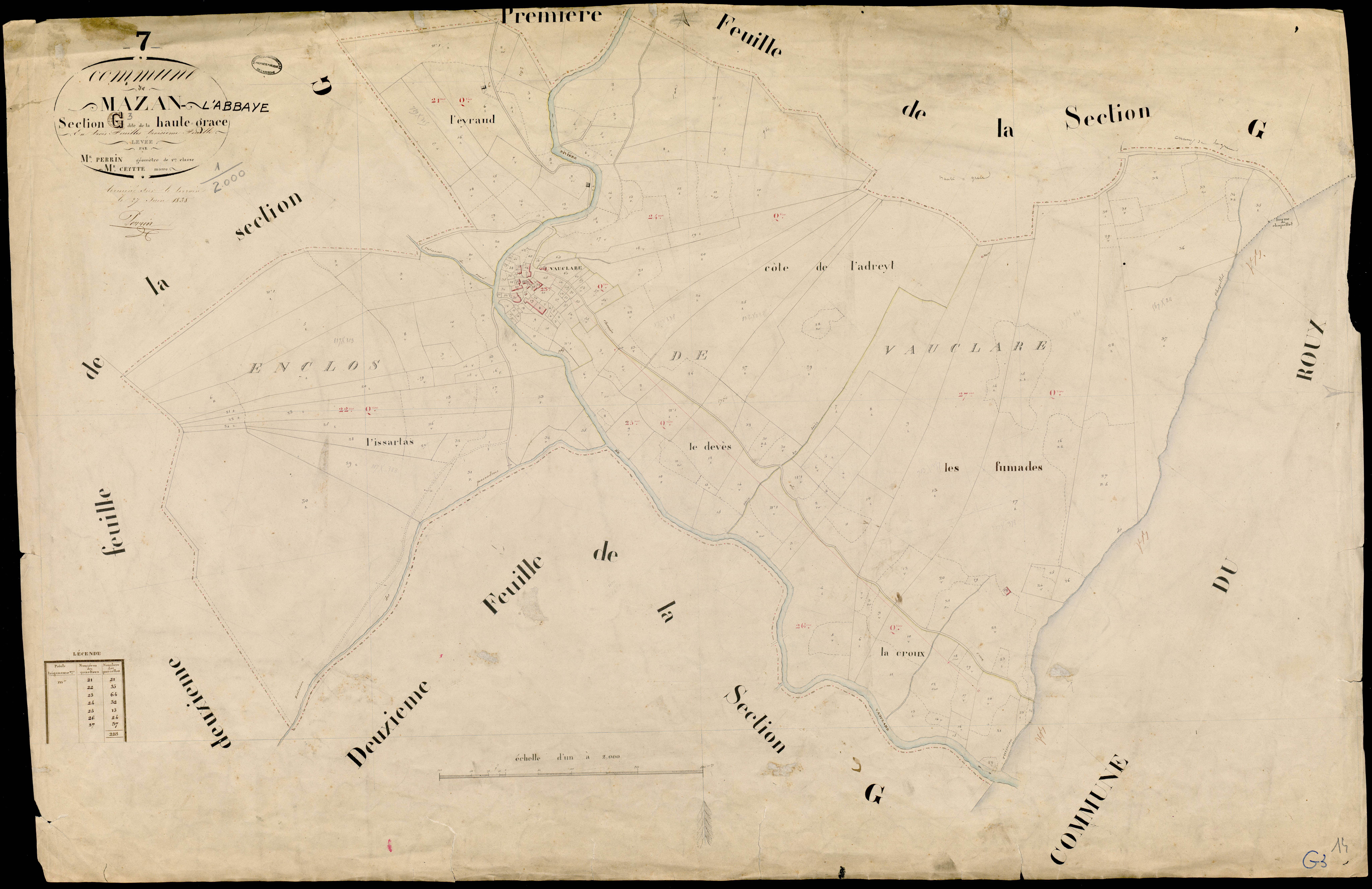 Mazan-l'Abbaye - Section G - Feuillet 3