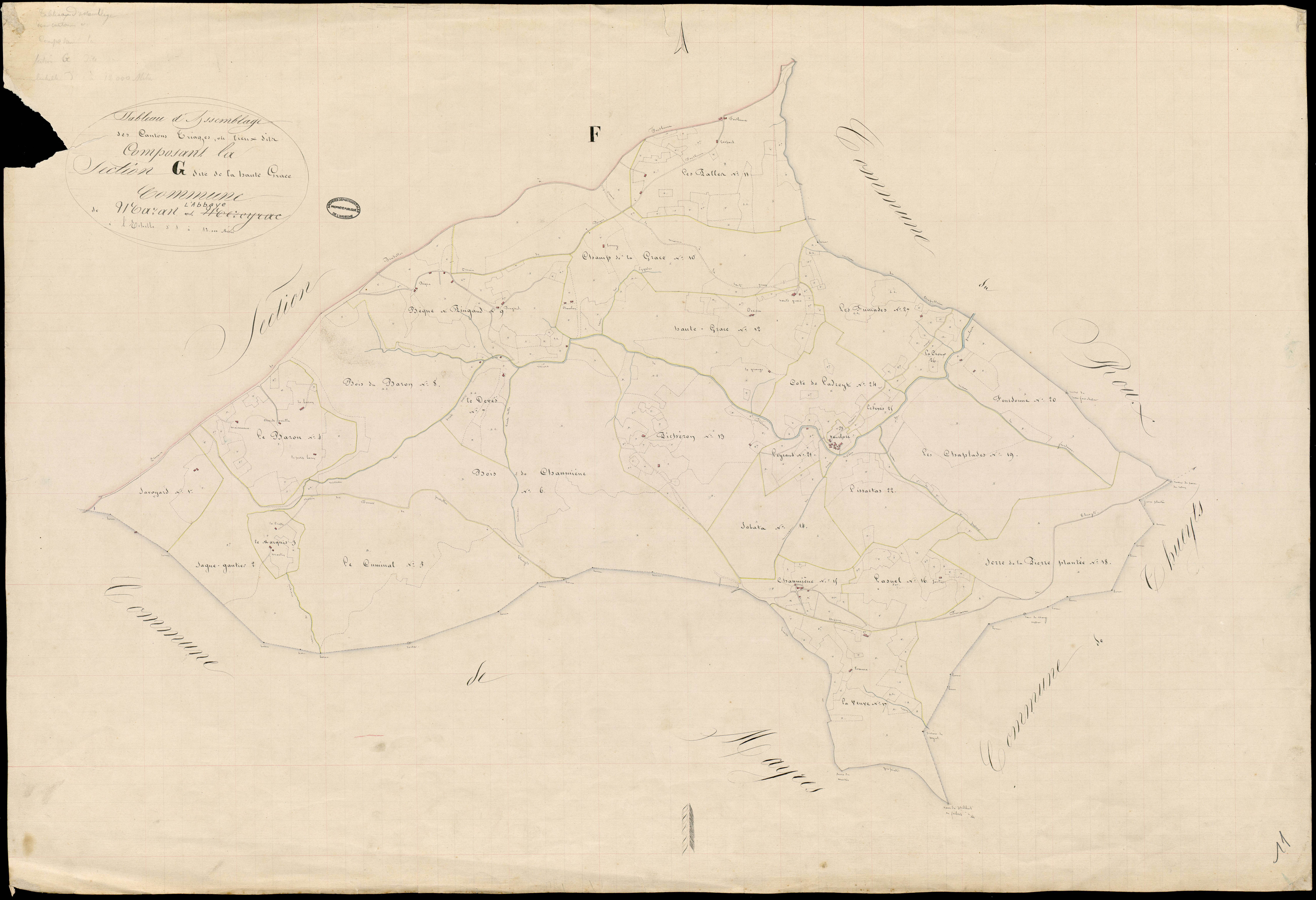 Mazan-l'Abbaye - Section Tableau d'assembalge de la section G