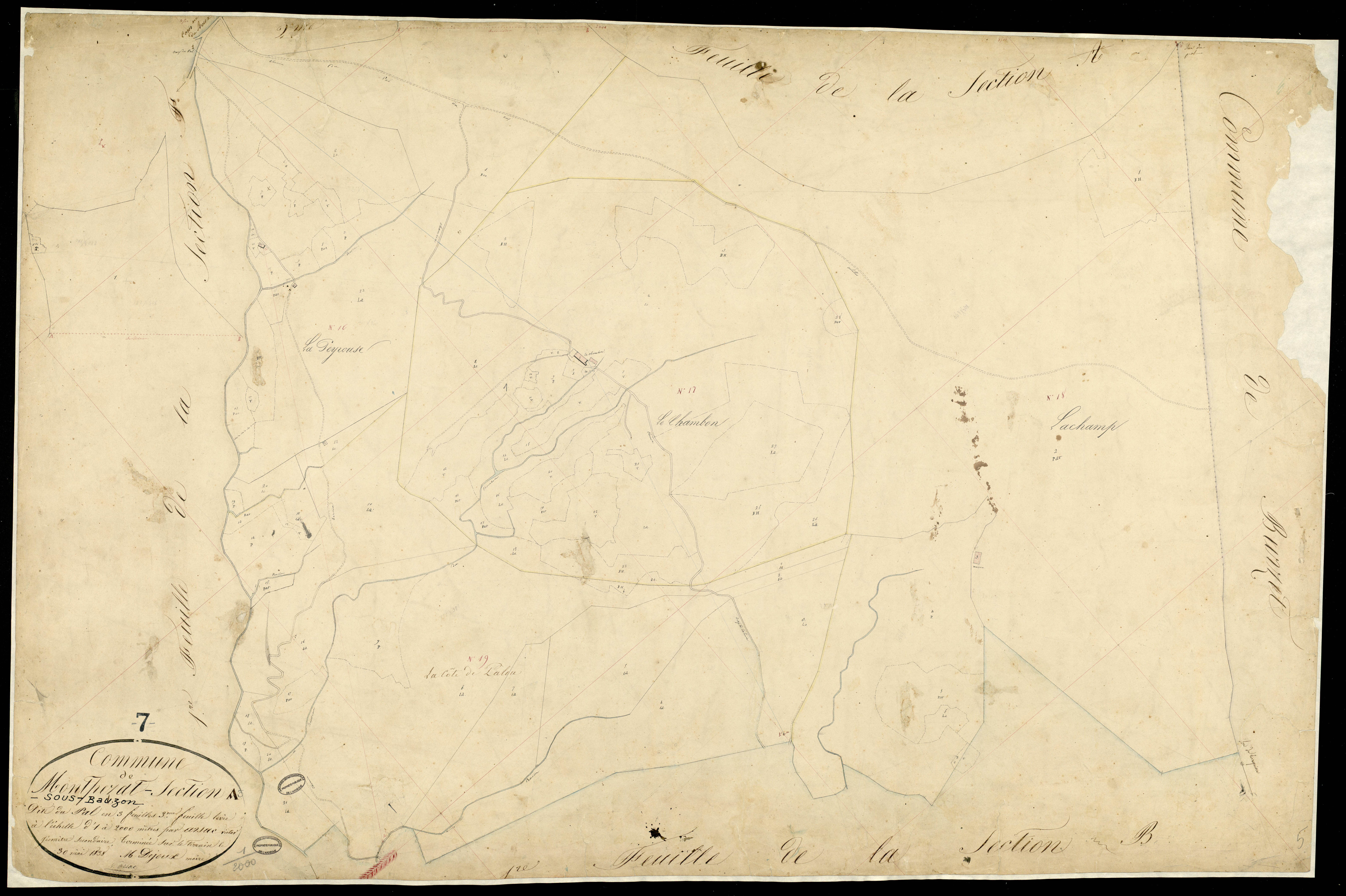 Montpezat-sous-Bauzon - Section A - Feuillet 3
