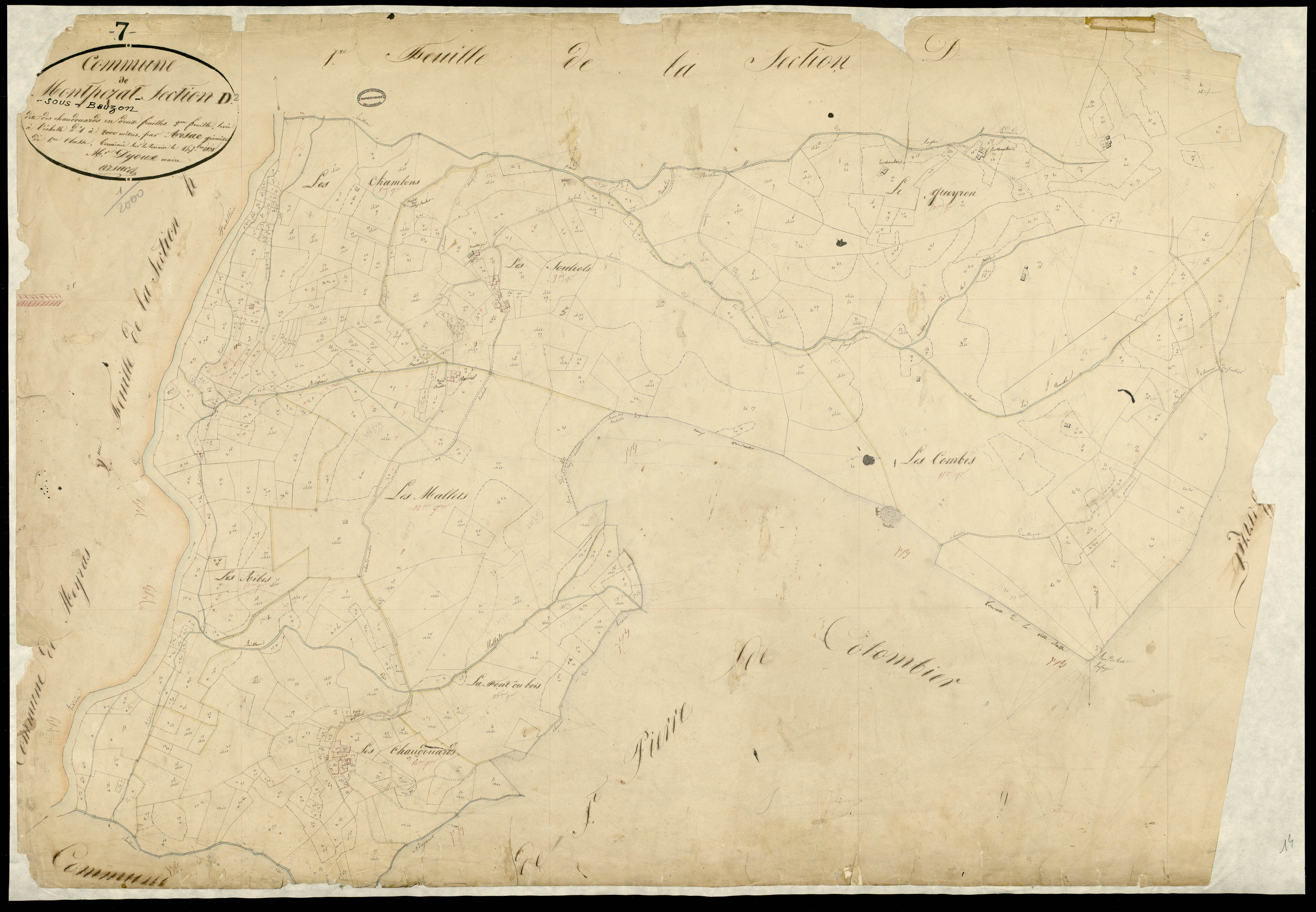 Montpezat-sous-Bauzon - Section D - Feuillet 2