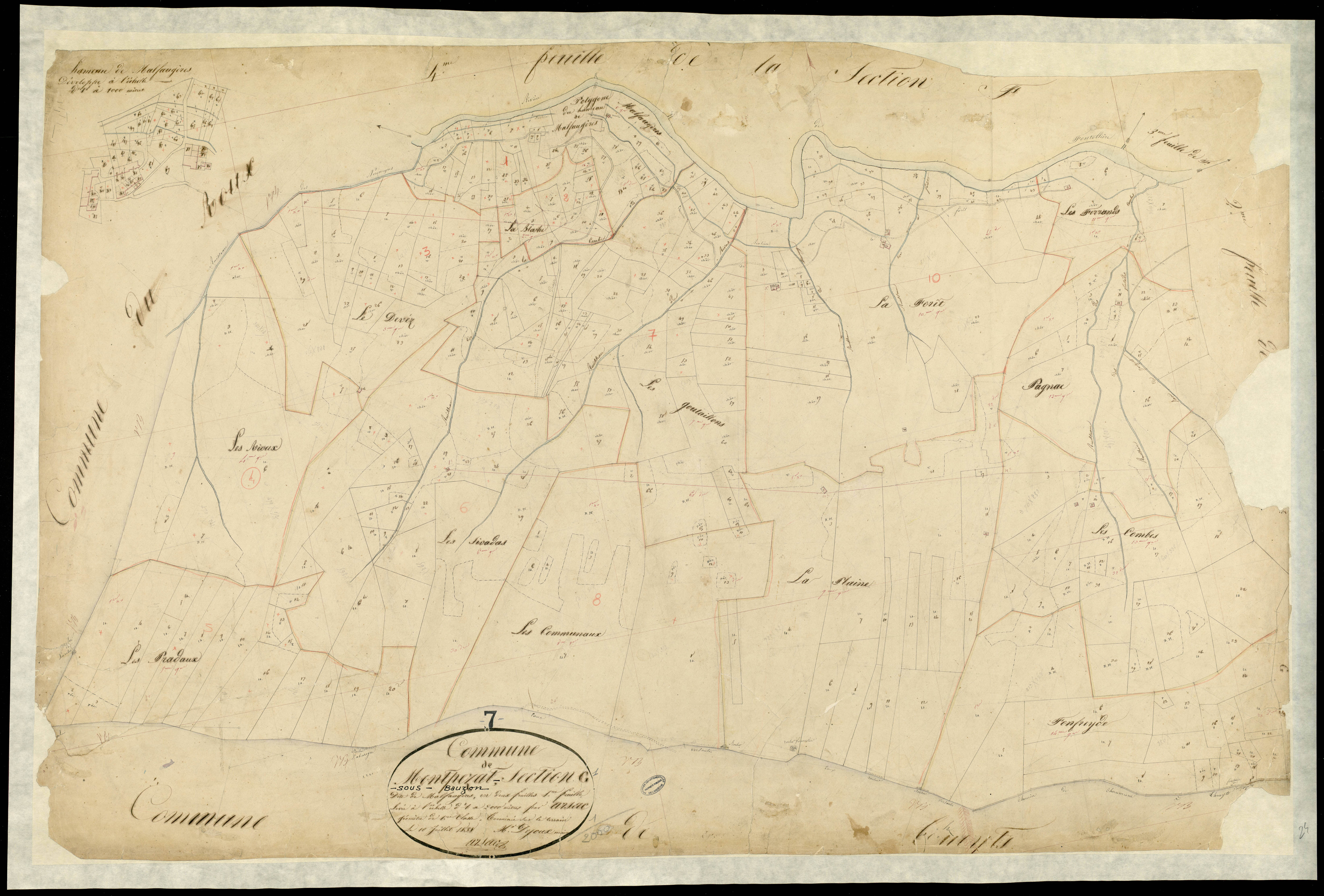 Montpezat-sous-Bauzon - Section G - Feuillet 1