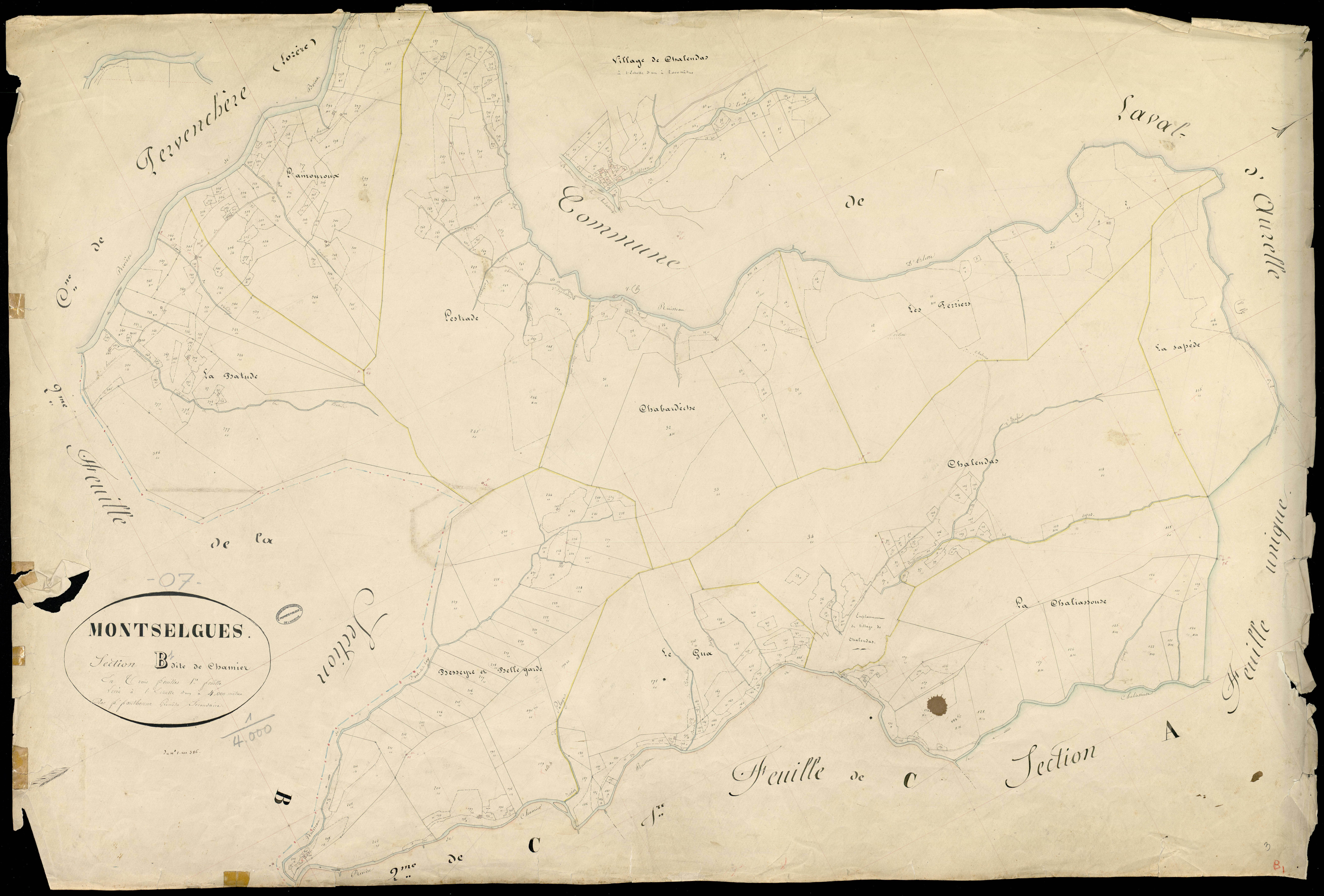 Montselgues - Section B - Feuillet 1