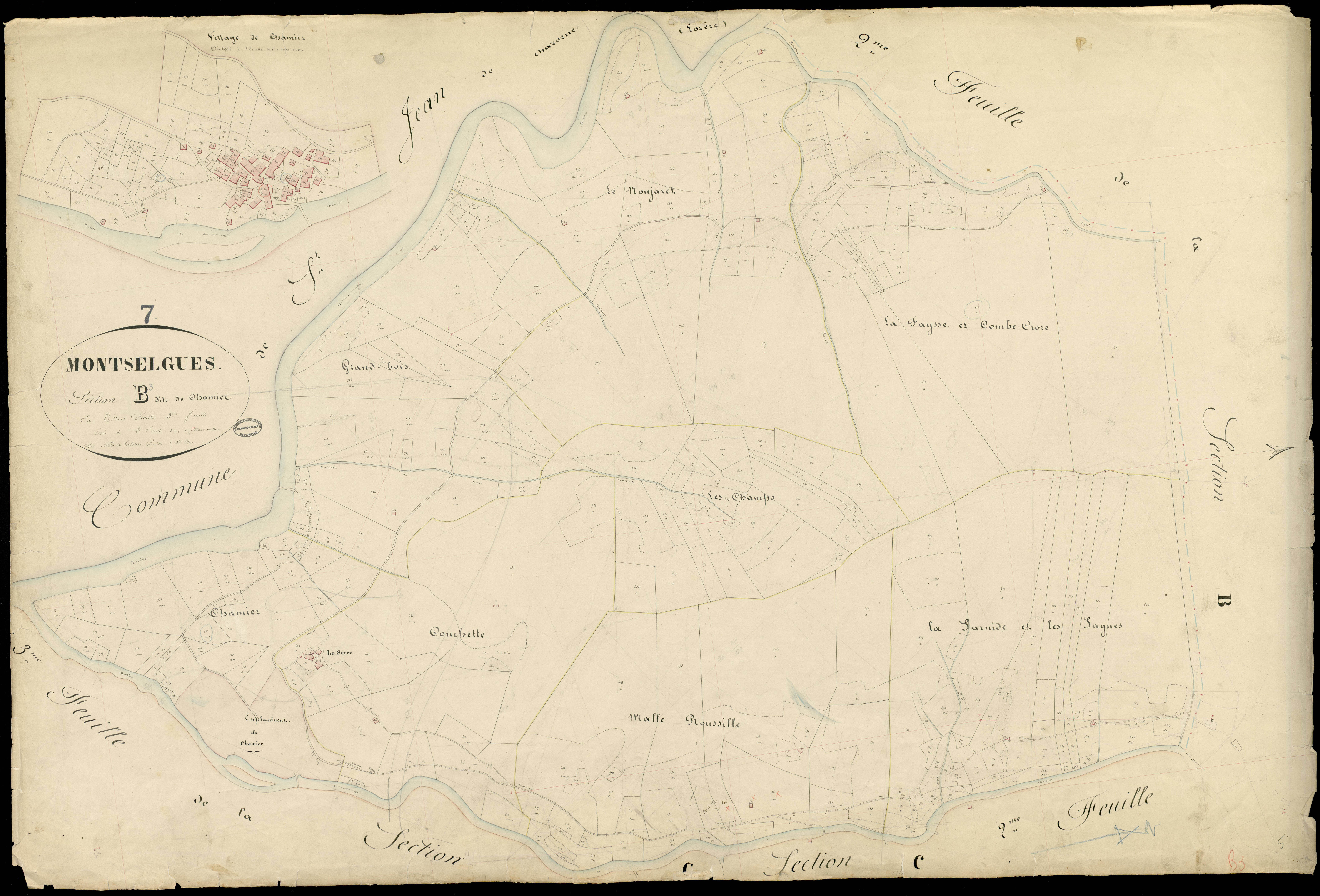 Montselgues - Section B - Feuillet 3