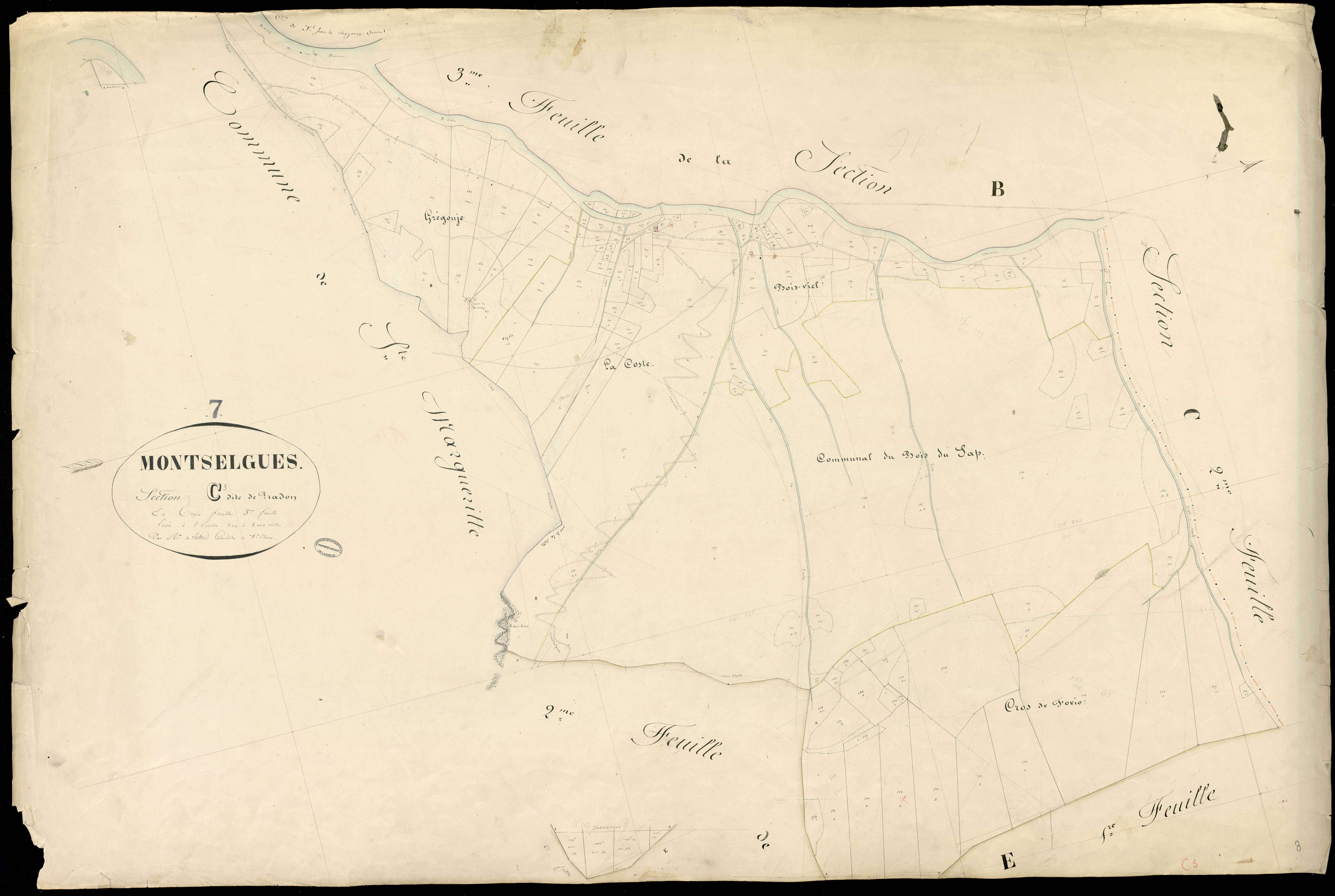 Montselgues - Section C - Feuillet 3