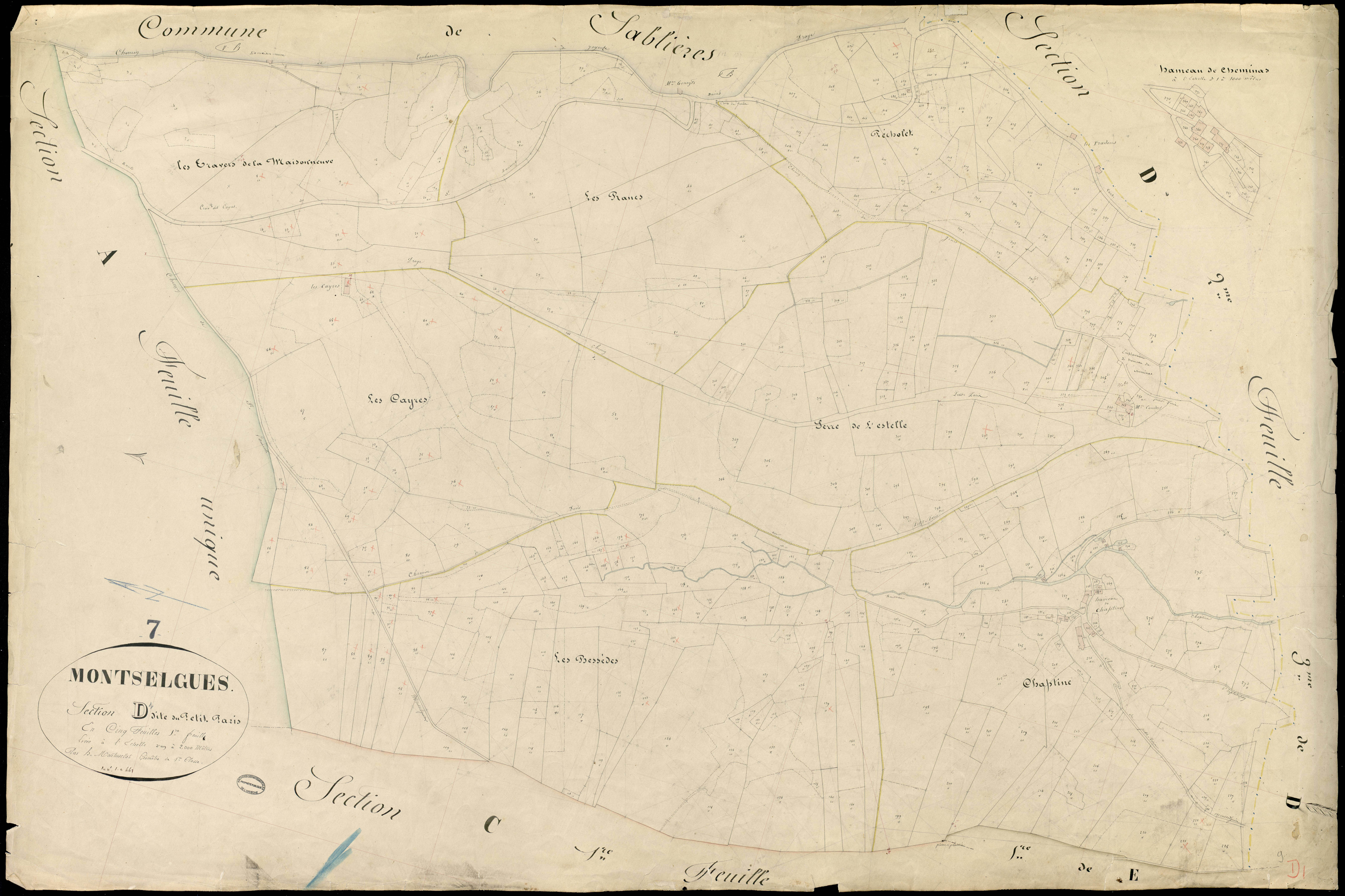 Montselgues - Section D - Feuillet 1
