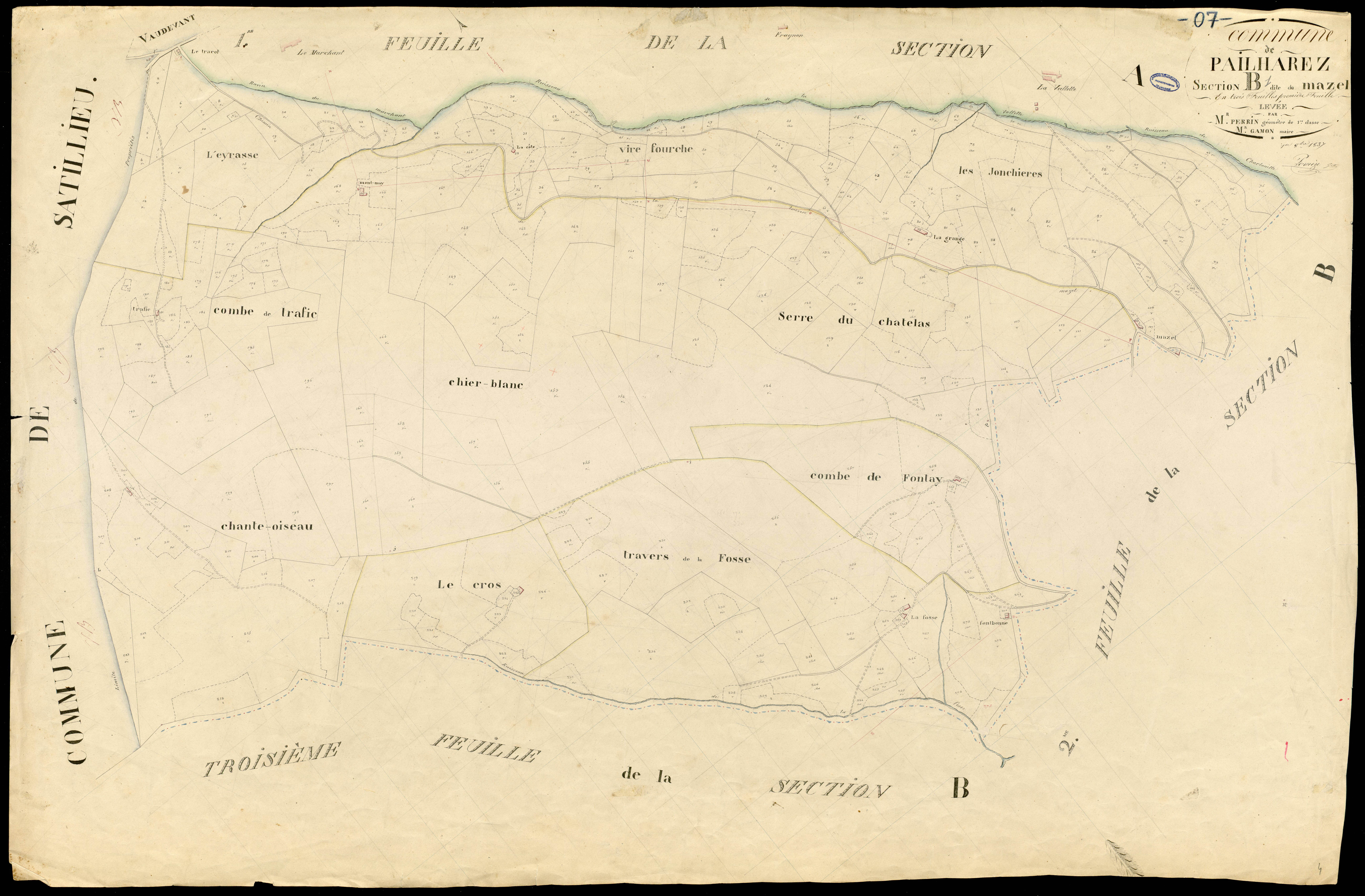 Pailharès - Section B - Feuillet 1