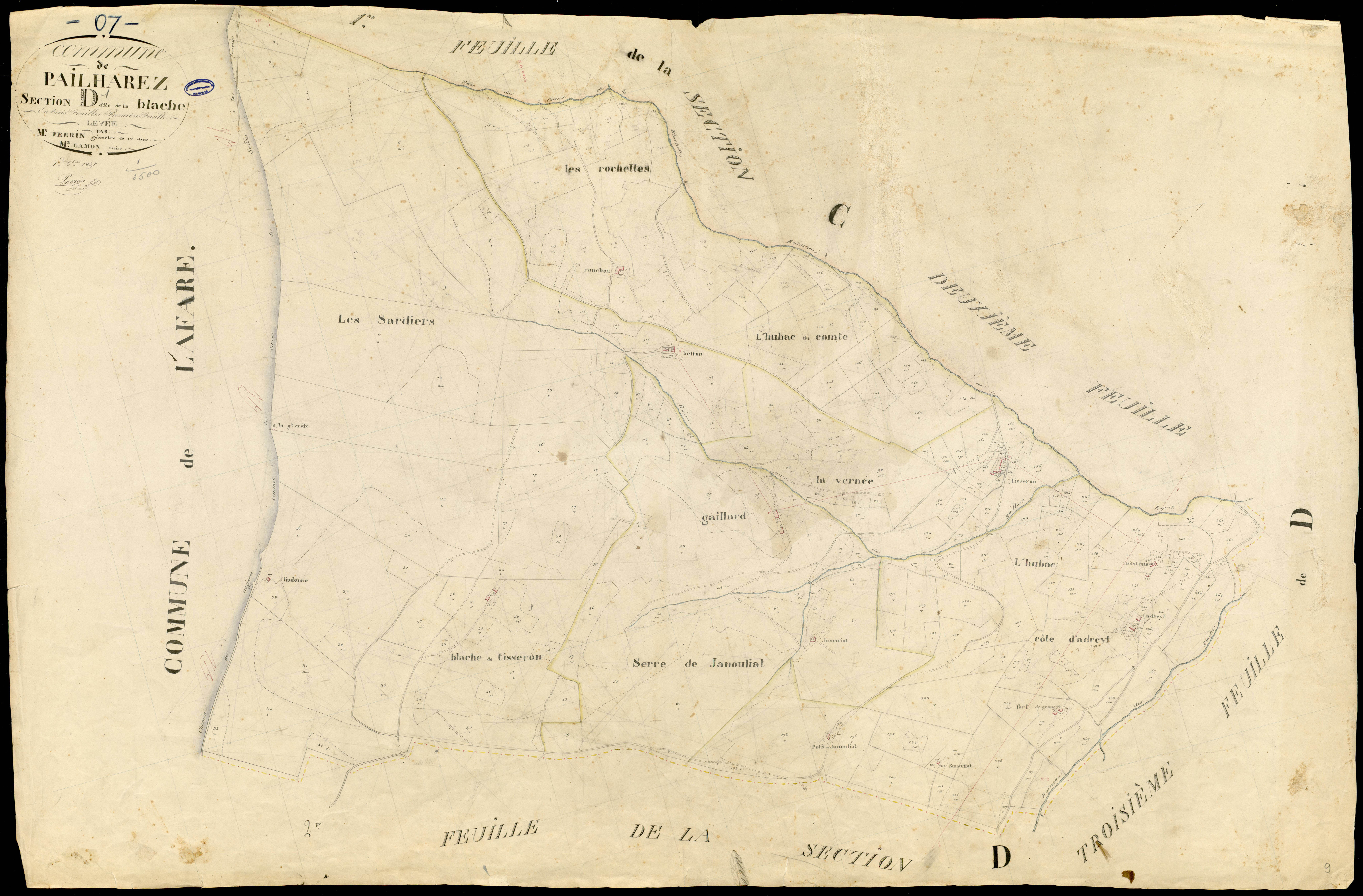 Pailharès - Section D - Feuillet 1