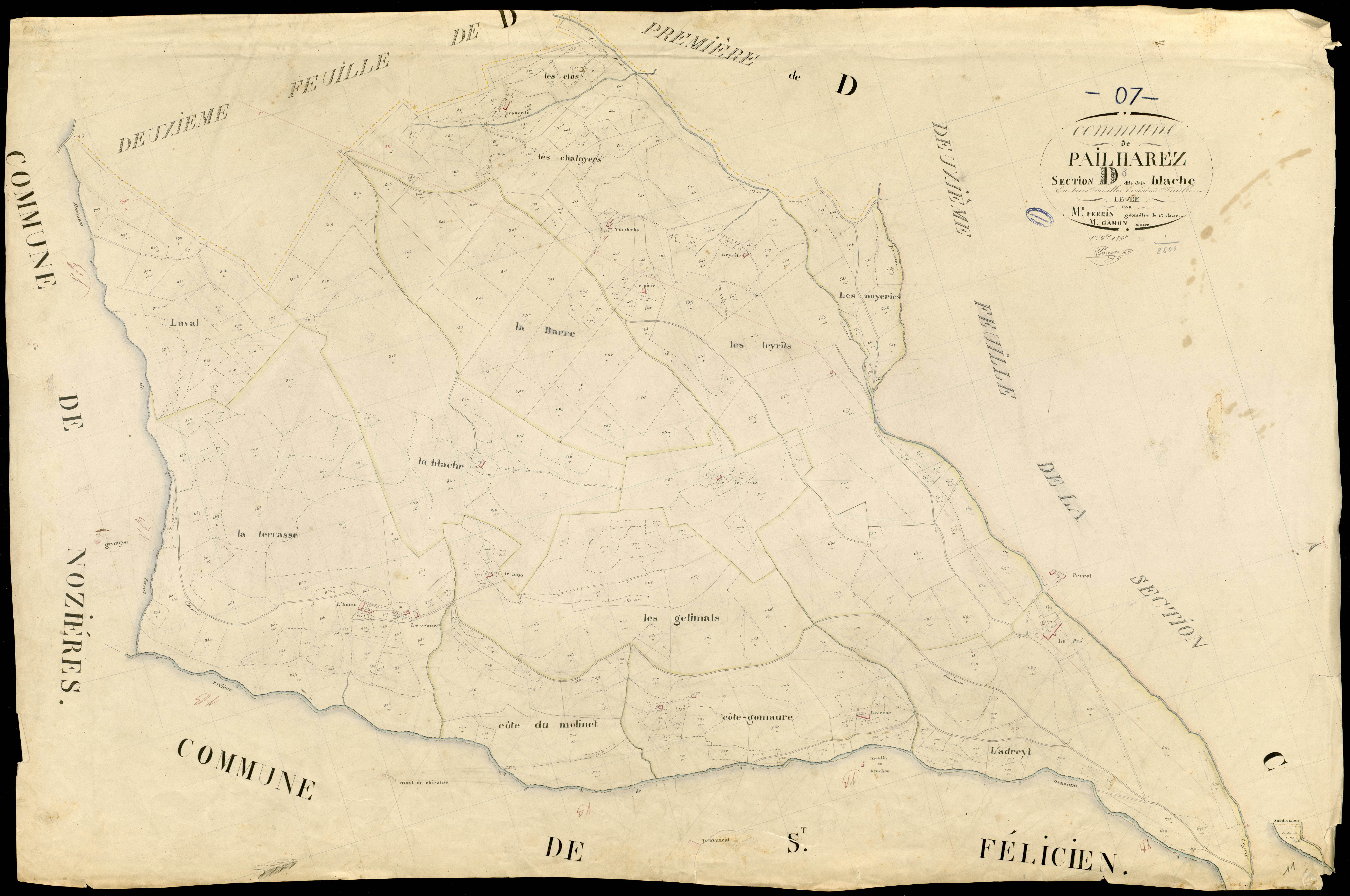 Pailharès - Section D - Feuillet 3