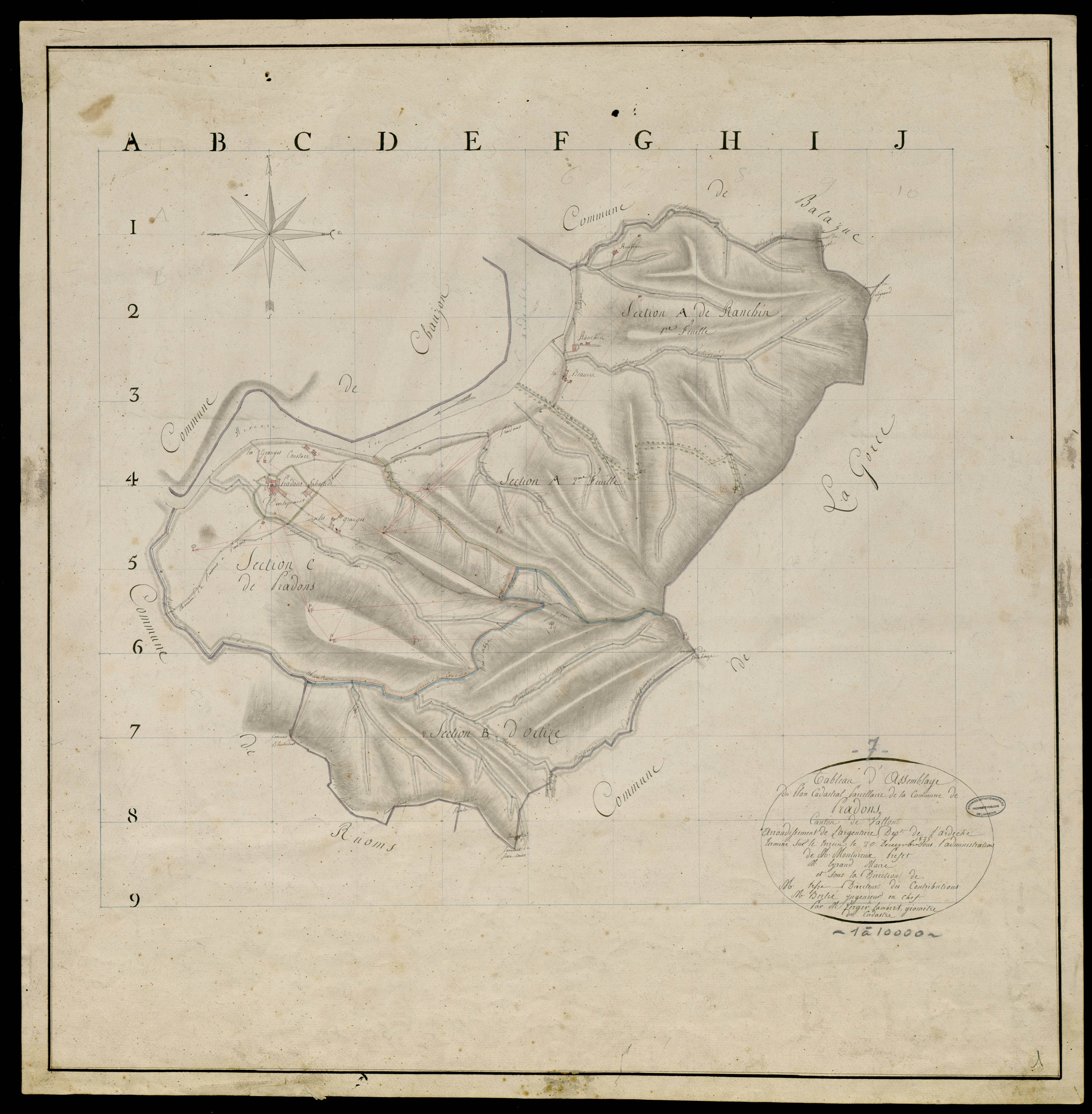 Pradons - Tableau d'assemblage